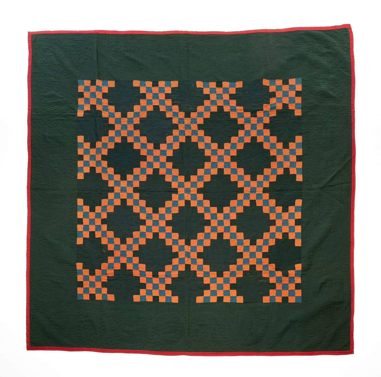AMISH COTTON PIECEWORK QUILT. (1 of 5)