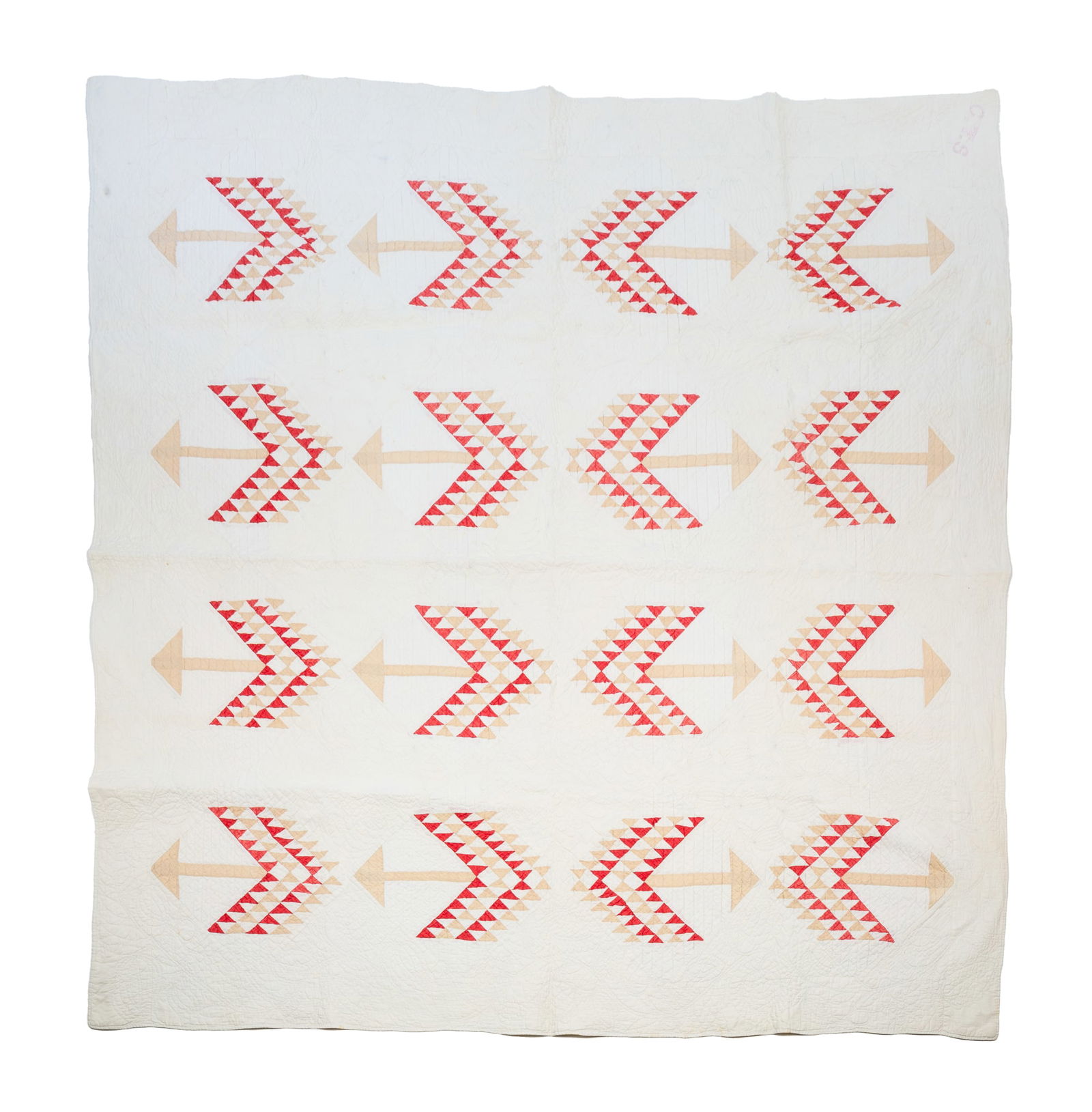 AMERICAN COTTON PIECEWORK TREE OF LIFE QUILT. (1 of 4)