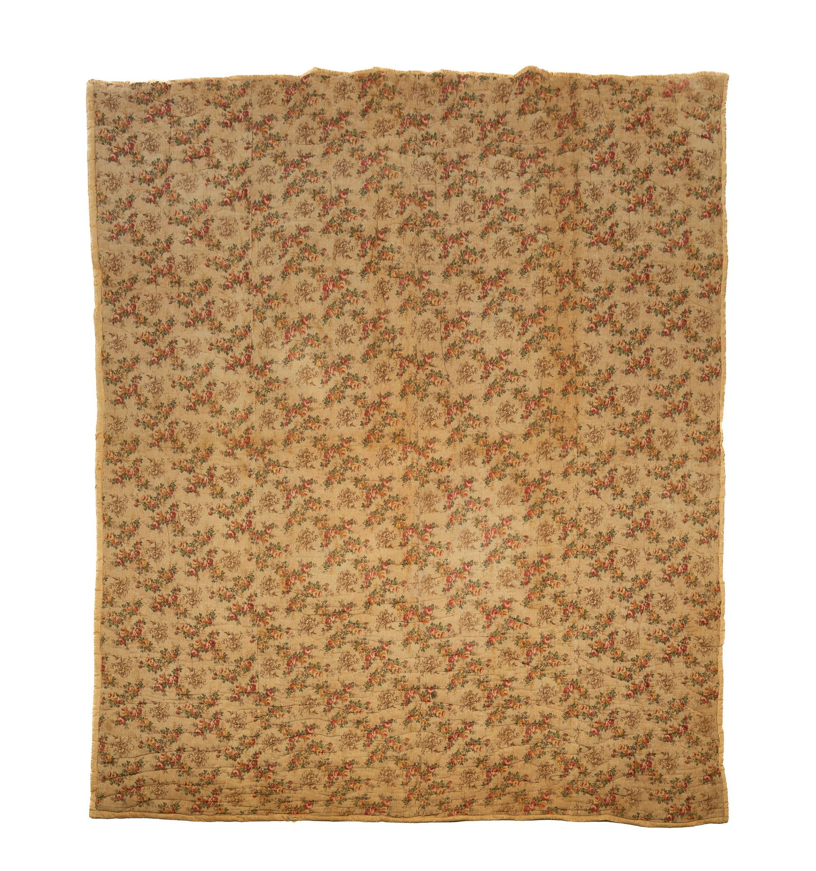 AMERICAN PRINTED COTTON COVERLET. (1 of 4)