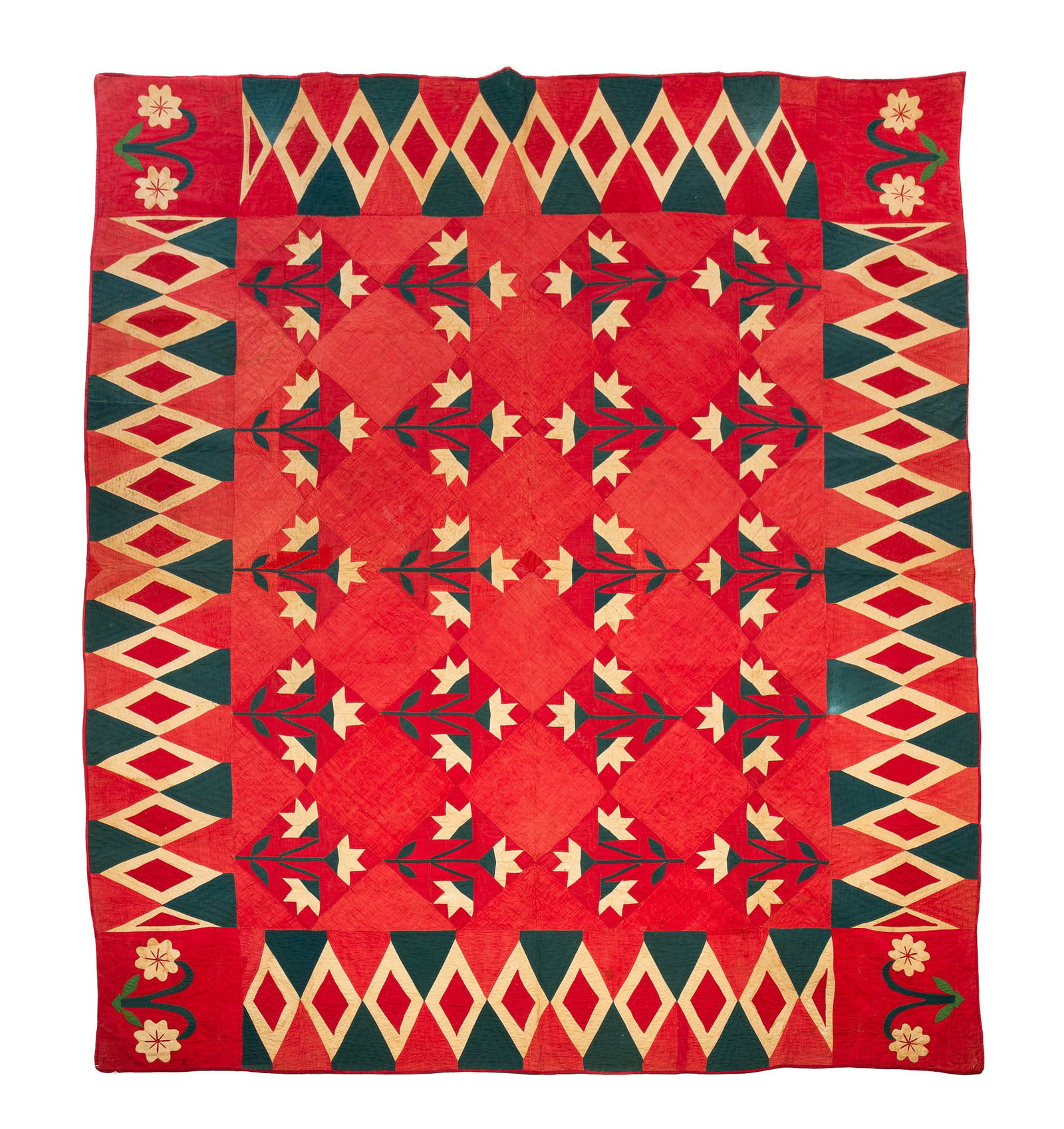 AMERICAN APPLIQUE TULIP QUILT. (1 of 6)