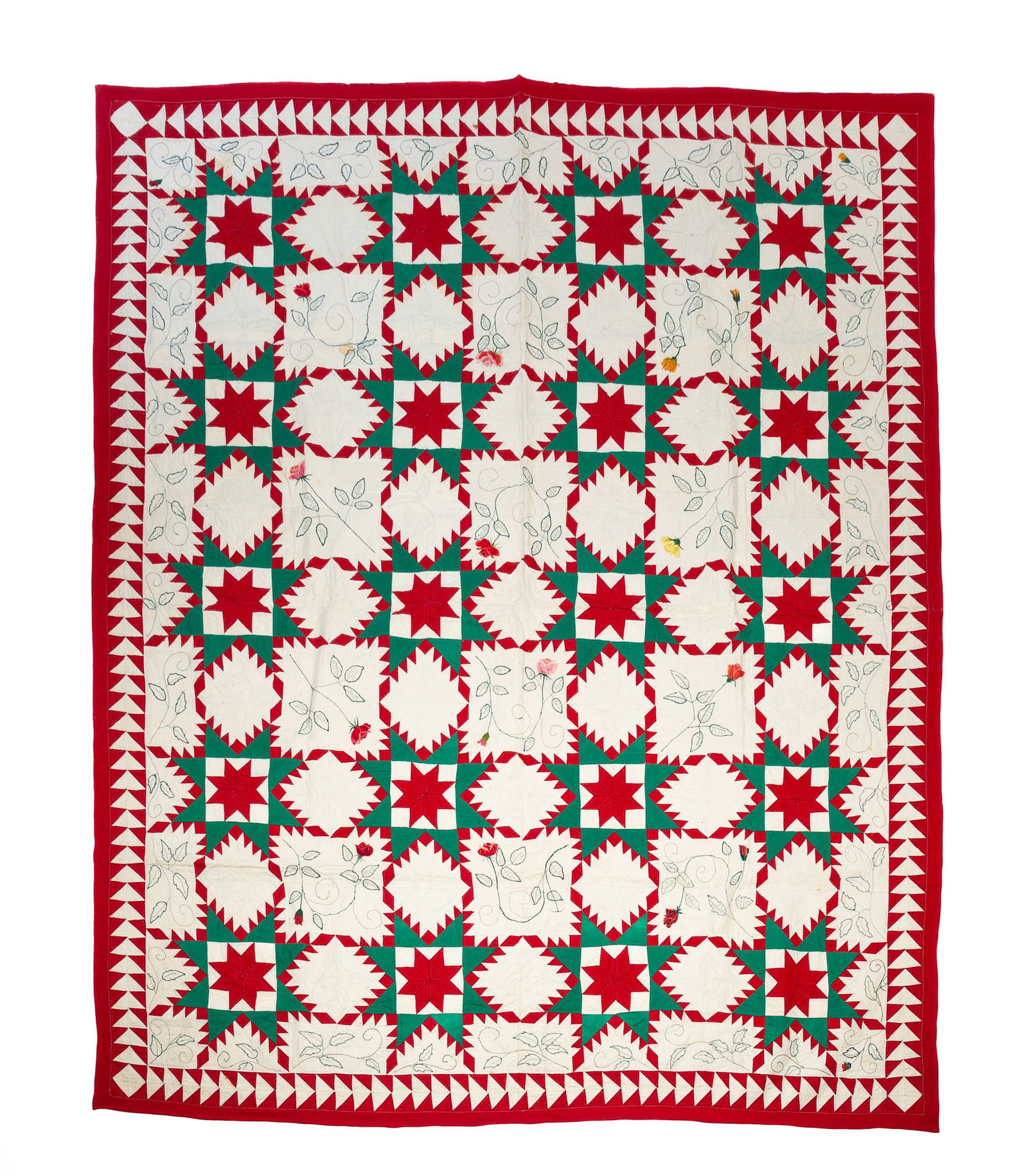 AMERICAN COTTON PIECEWORK QUILT. (1 of 5)
