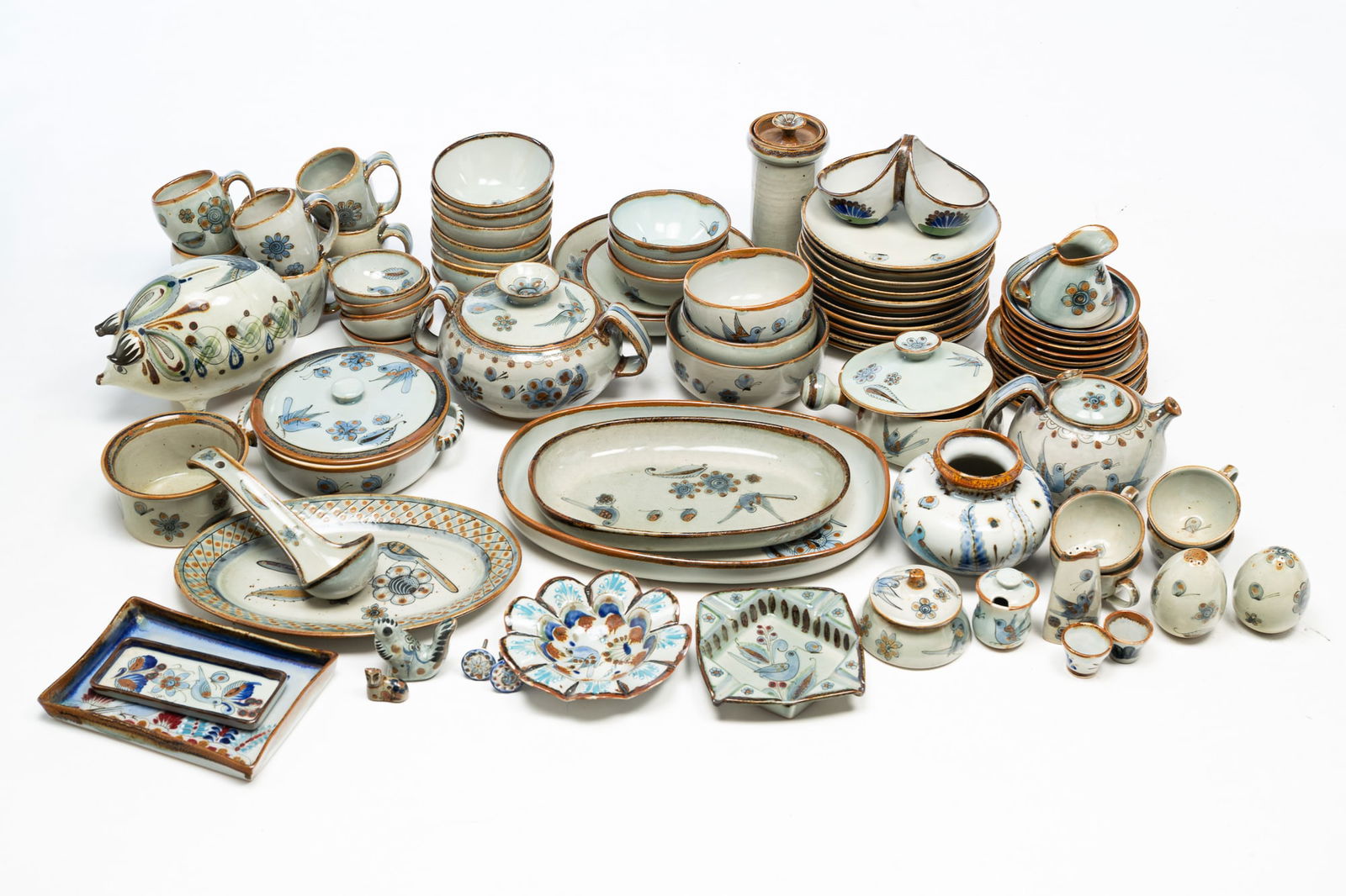 ASSEMBLED GROUP OF KEN EDWARDS (AMERICAN, B. 1925, LIVES AND WORKS IN TONALA, MEXICO) HAND-PAINTED (1 of 8)