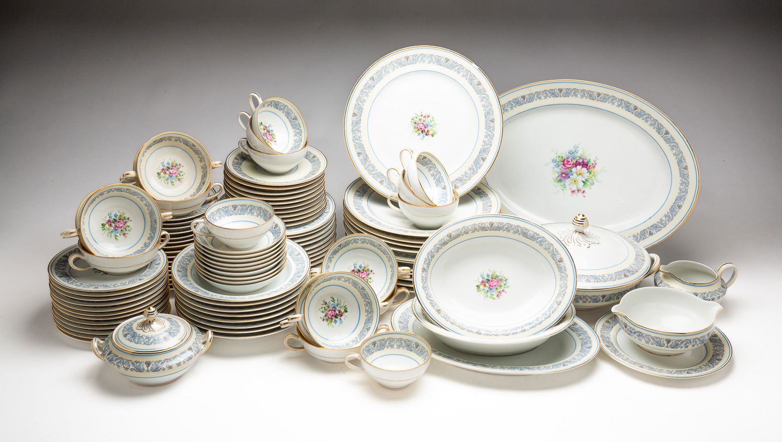 CHARLES AHRENFELDT LIMOGES (FRENCH) PARTIAL DINNER SERVICE. (1 of 7)