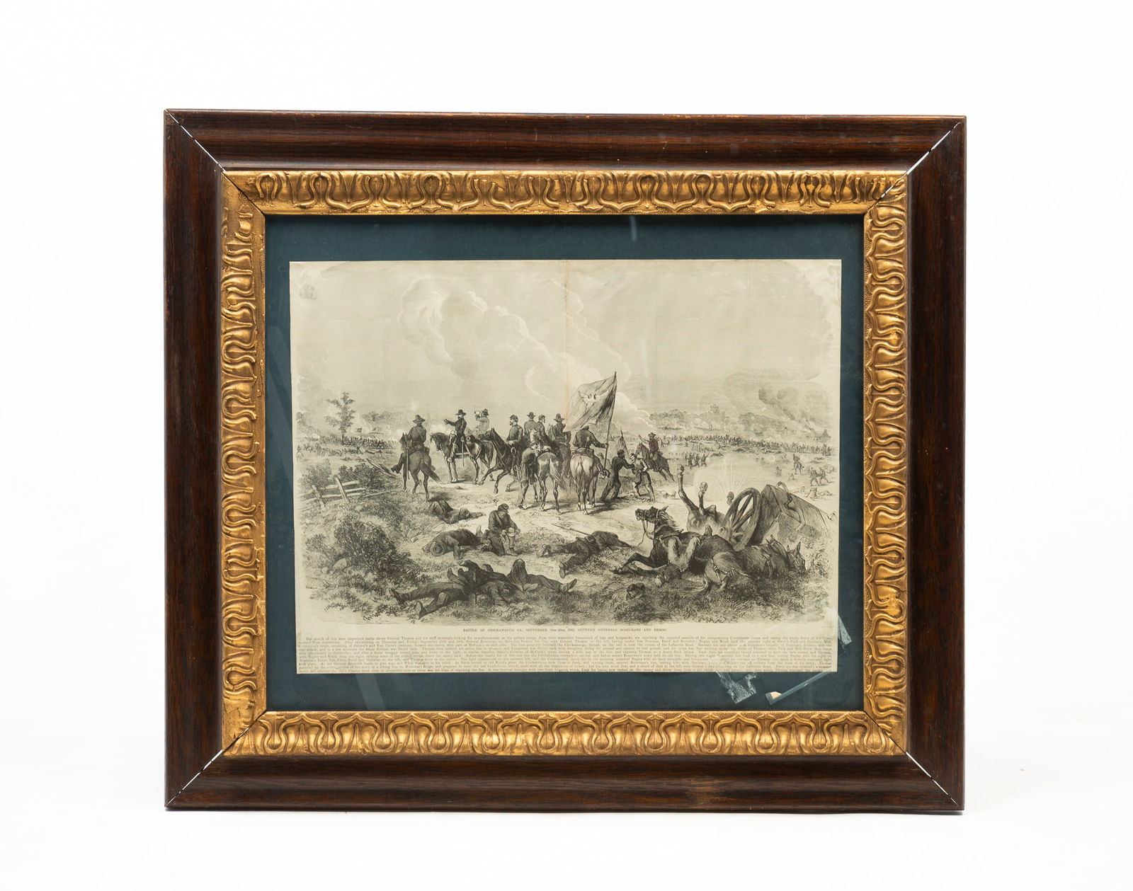 AMERICAN CIVIL WAR PRINT OF THE BATTLE OF CHICKAMAUGA. (1 of 8)