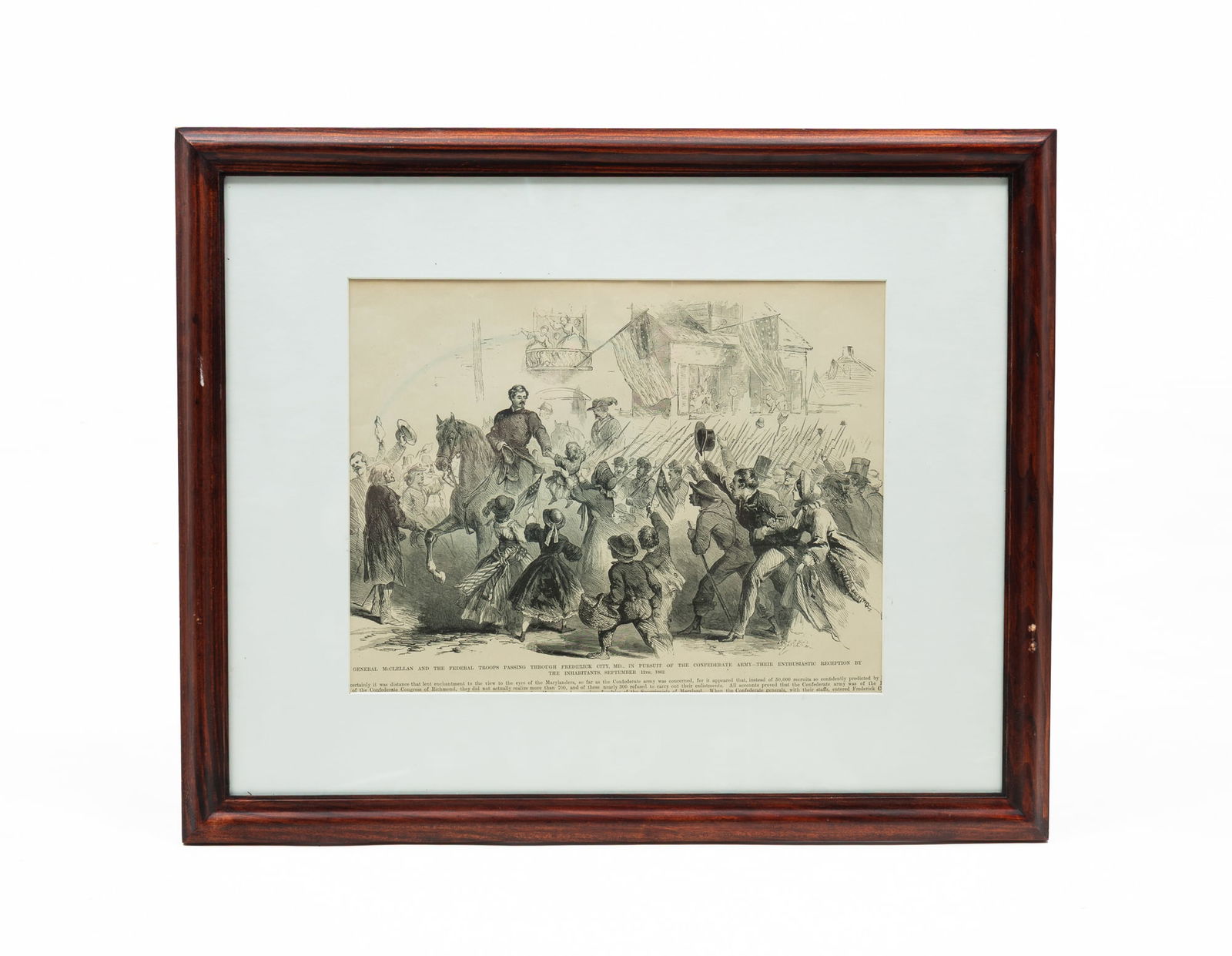 HARPERS WEEKLY "GENERAL MCCLELLAN AND HIS TROOPS" PRINT. (1 of 6)