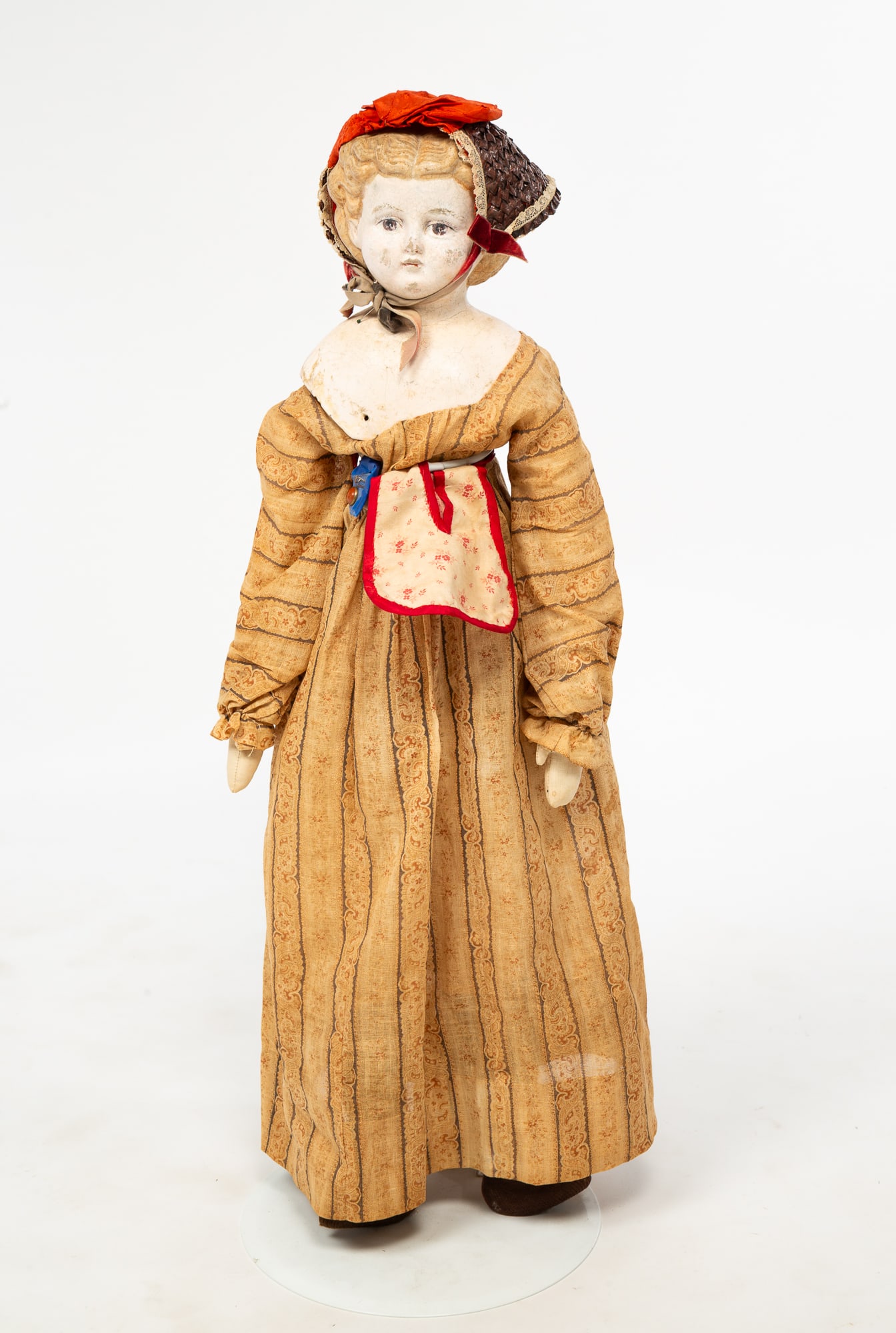 WAX OVER PAPIER-MACHE DOLL. (1 of 6)