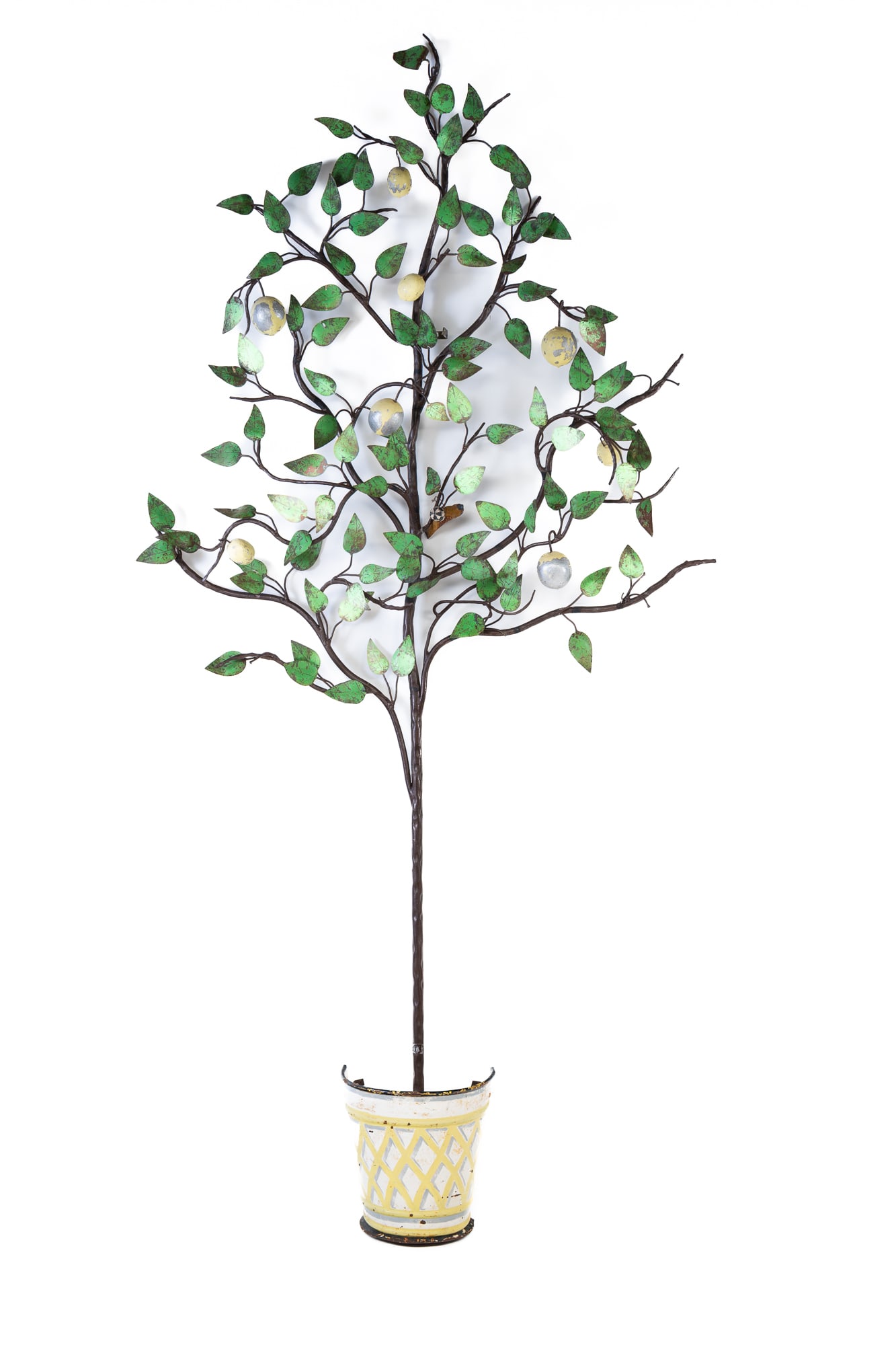 AMERICAN FOLKSY PAINTED METAL FRUIT TREE. (1 of 5)