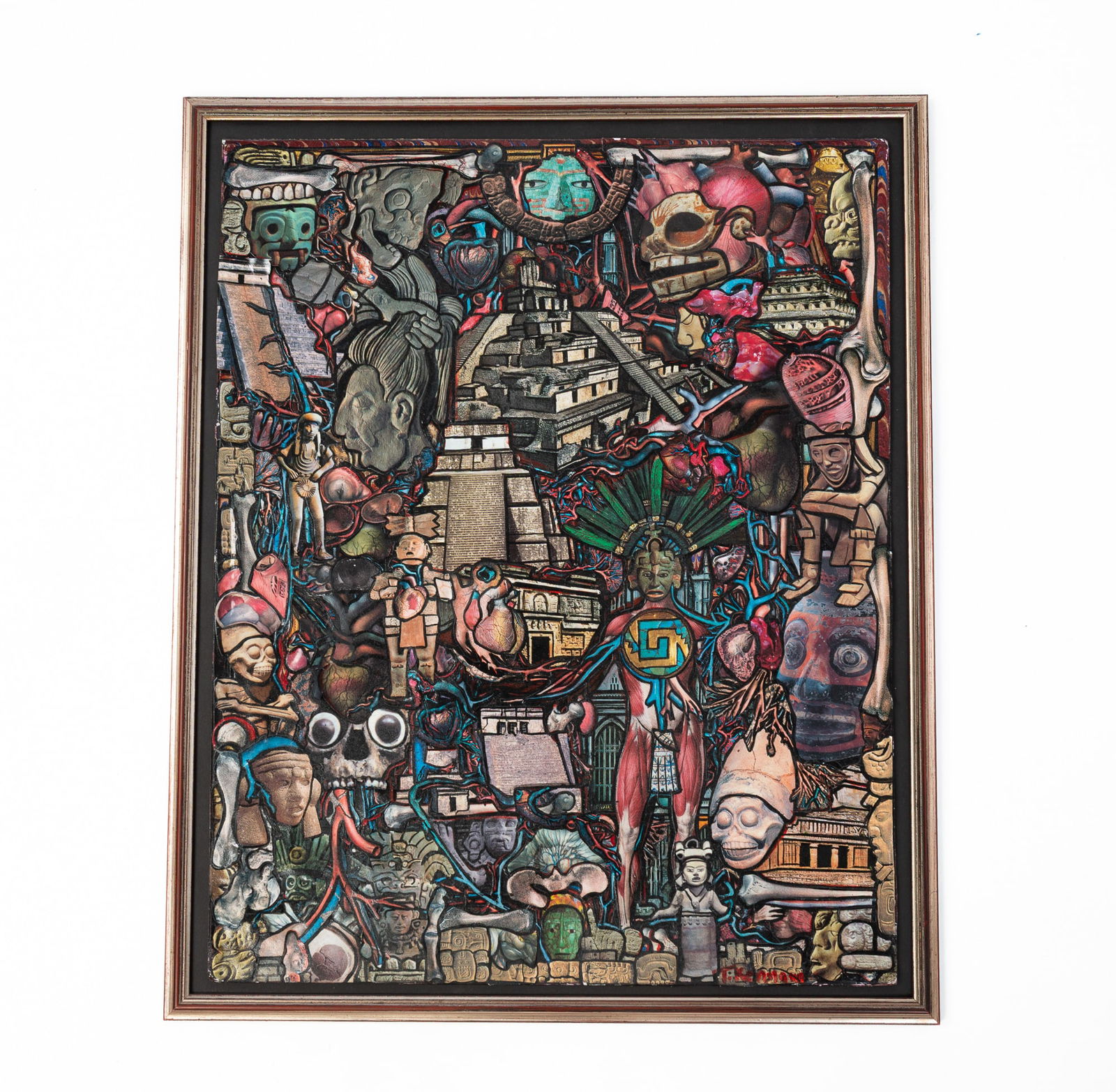 THOMAS KENNAUGH (DENTON, TEXAS, 20TH/21ST CENTURY) AZTEC MOTIF COLLAGE. (1 of 5)