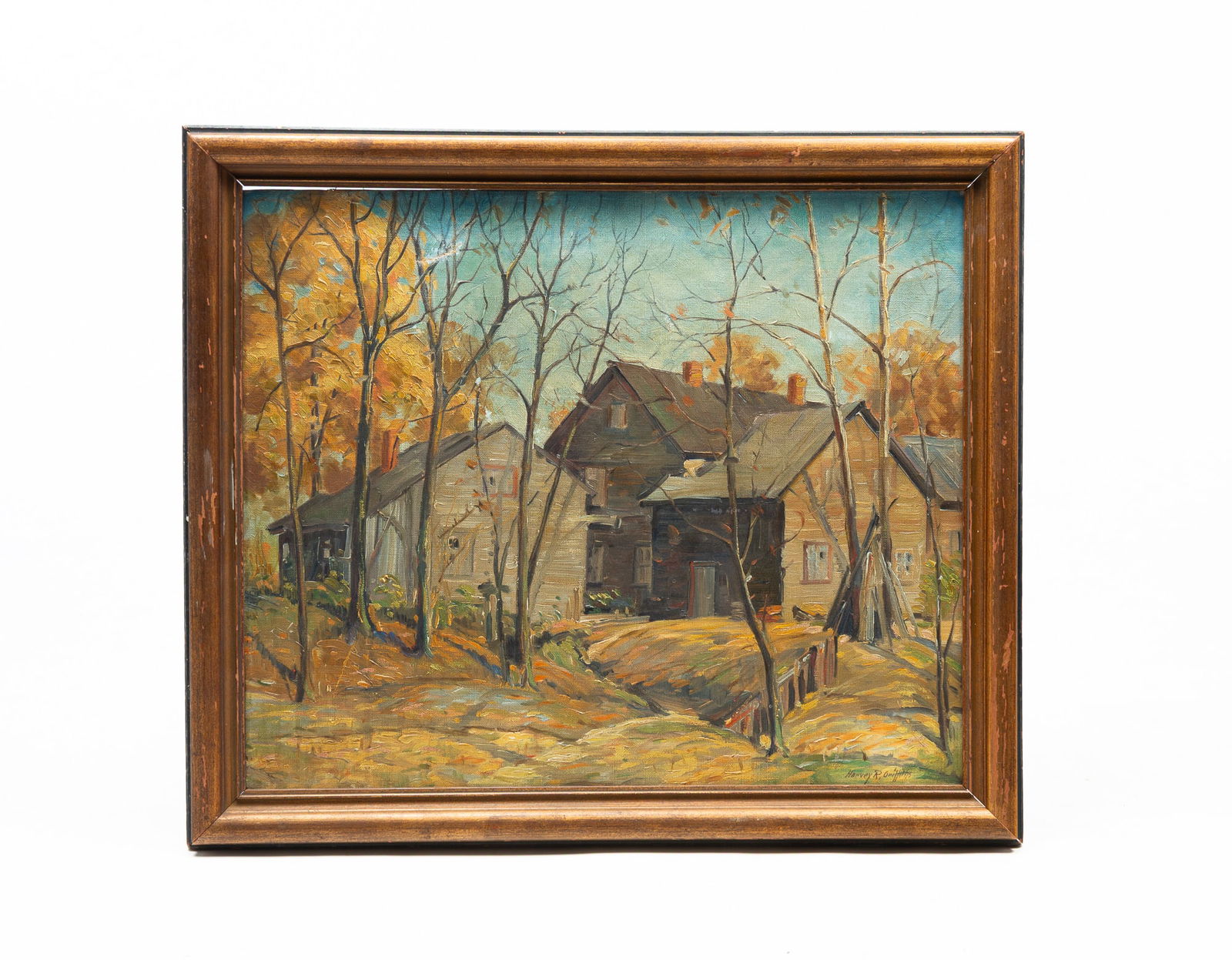 HARVEY R. GRIFFITHS (AKRON, OHIO, 1883-1952) OIL ON CANVAS OF COUNTRY LANDSCAPE. (1 of 5)