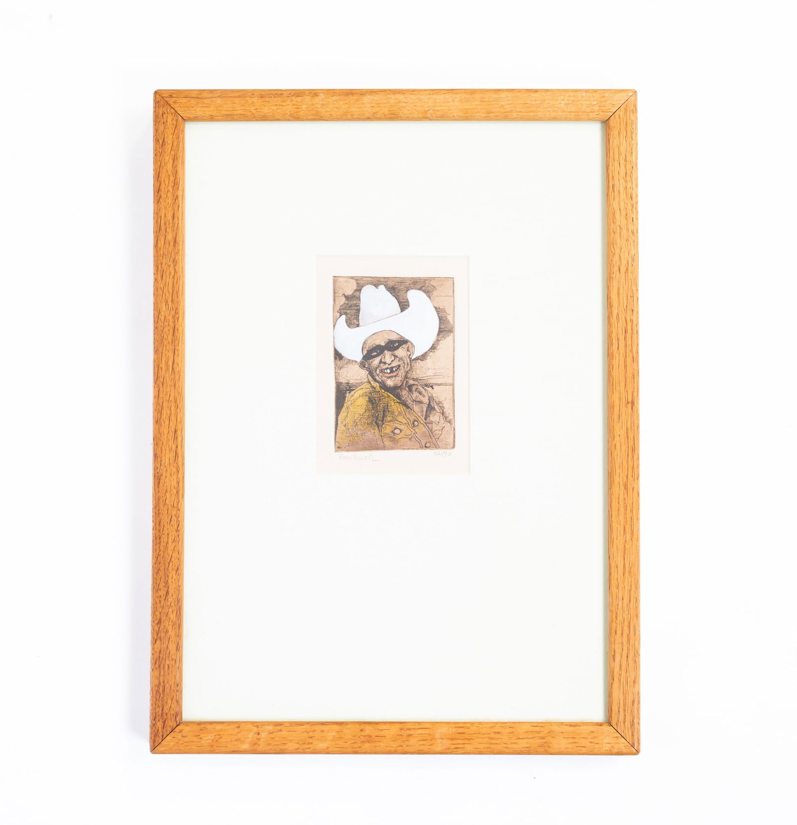 JOEL BECKWITH (AMERICAN, 1949-2024) COLORED ETCHING OF A COWBOY BANDIT. (1 of 5)