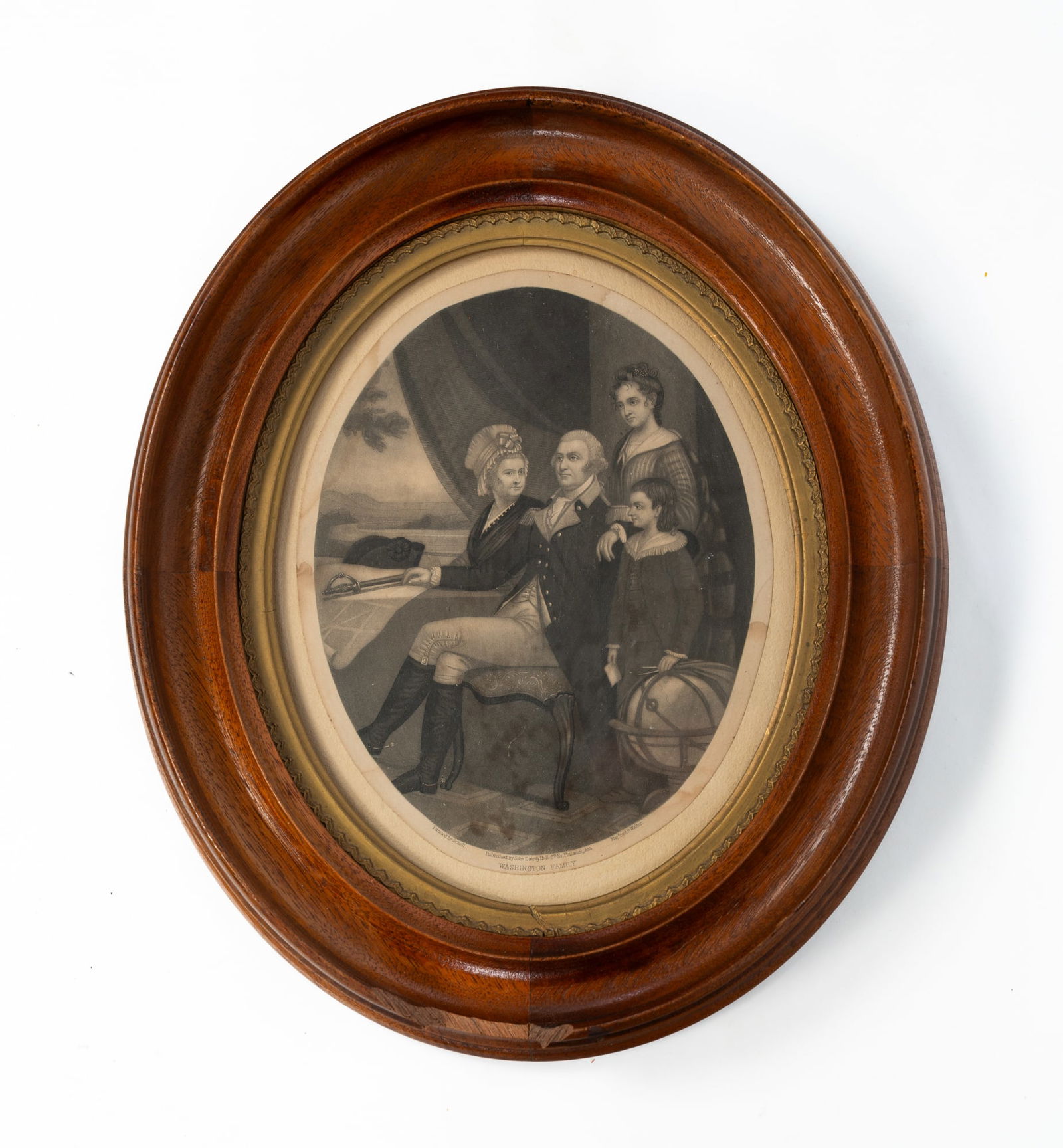 A.B. WALTER (AMERICAN) "WASHINGTON FAMILY" ENGRAVING. (1 of 5)