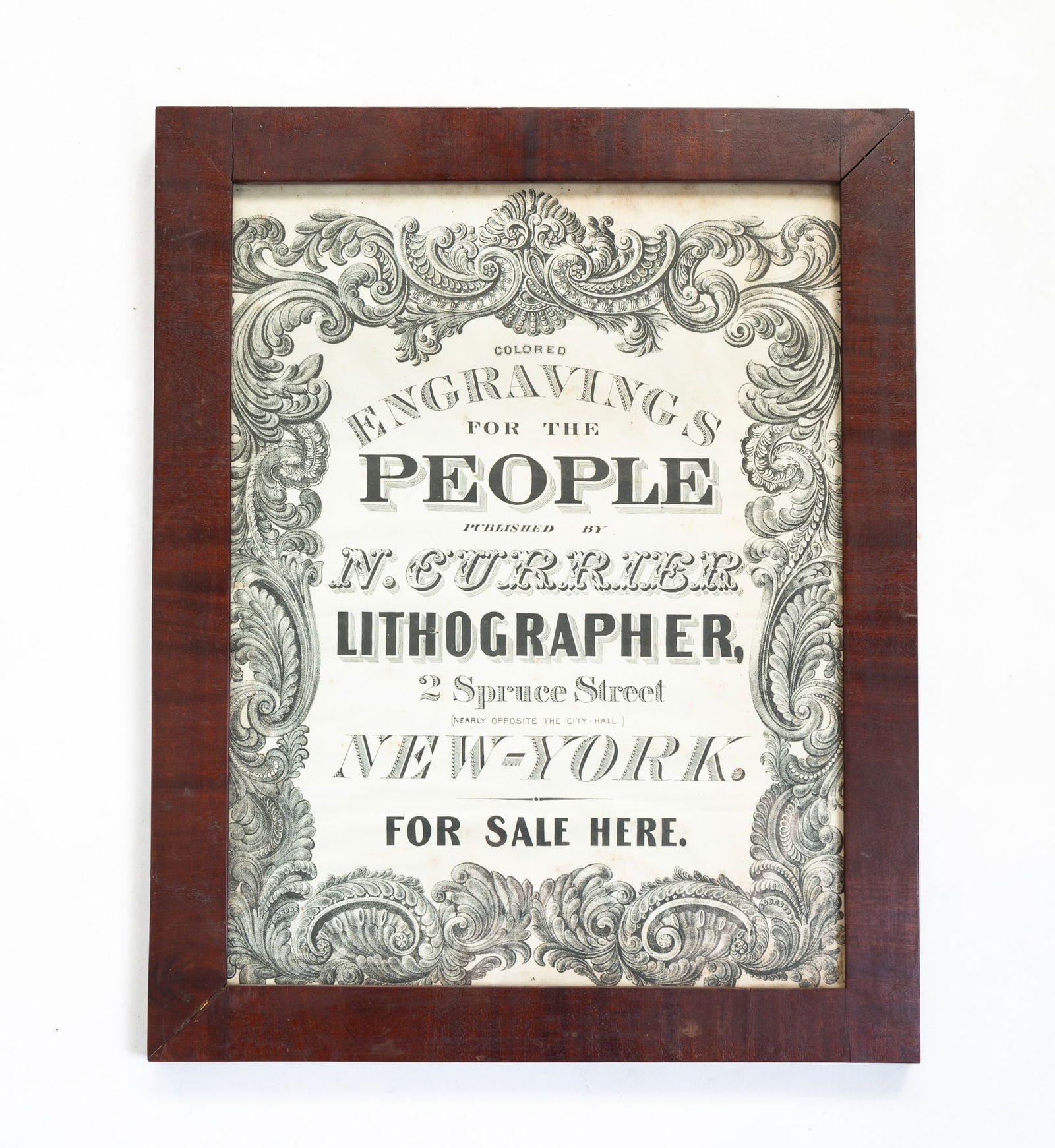 REPRODUCTION ADVERTISEMENT FOR N. CURRIER LITHOGRAPHS. (1 of 3)