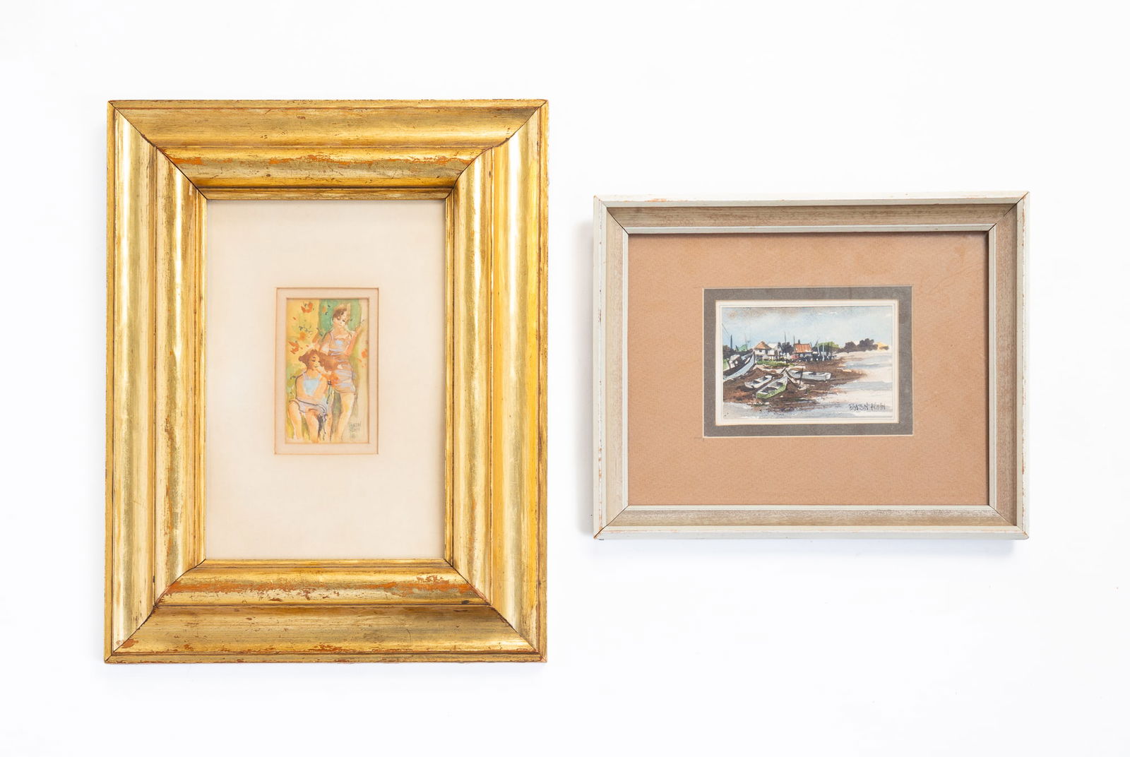 TWO DIMINUTIVE BYRON KOHN (COLUMBUS, OHIO, 1926-2010) WATERCOLORS. (1 of 6)