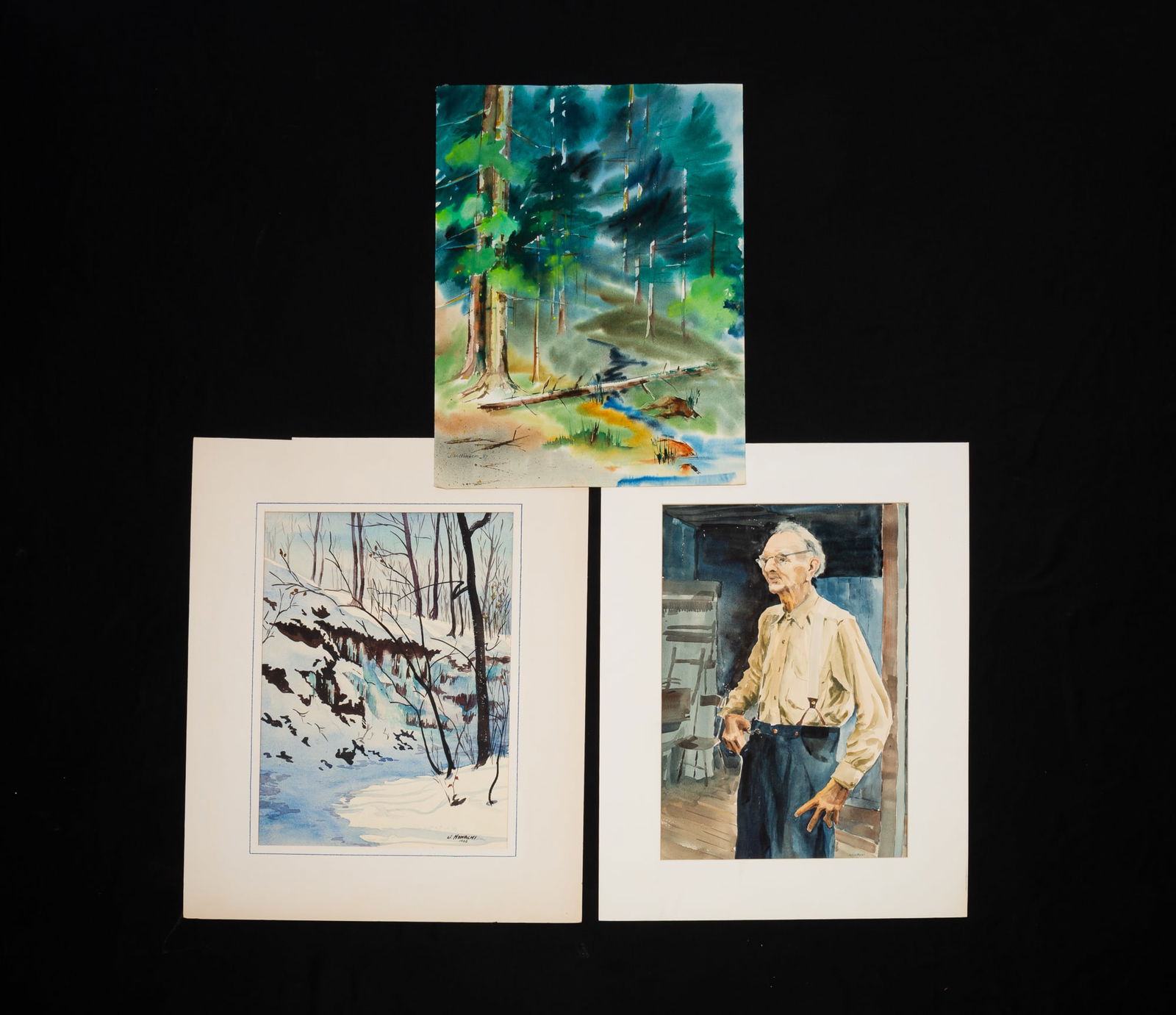 THREE JACK NOWACKI (AMERICAN, 1921-2009) WATERCOLORS. (1 of 5)
