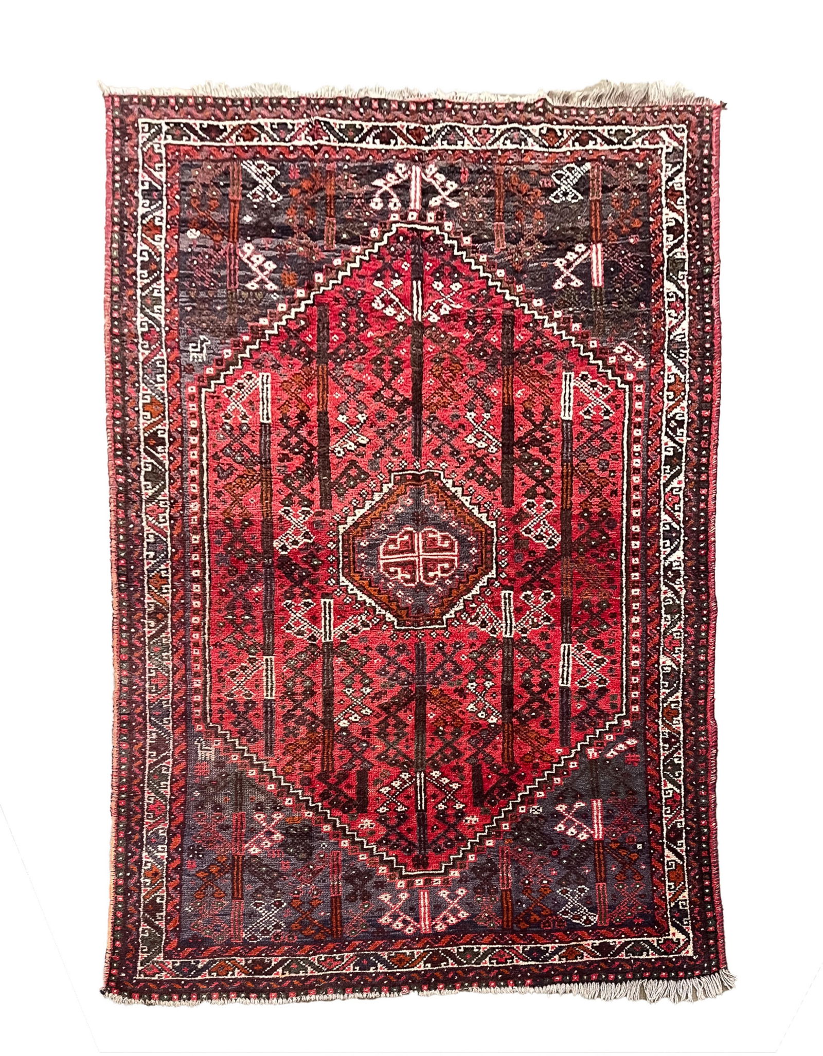PERSIAN TRIBAL SHIRAZ AREA RUG. (1 of 4)