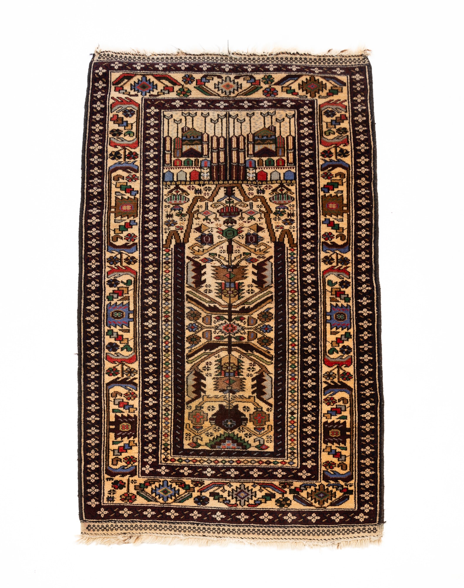 AFGHAN BALUCH WOOL PICTORIAL RUG. (1 of 4)