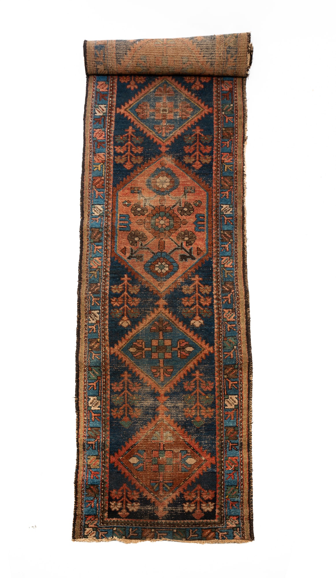 AFGHAN KAZAK HAND-KNOTTED RUNNER. (1 of 3)