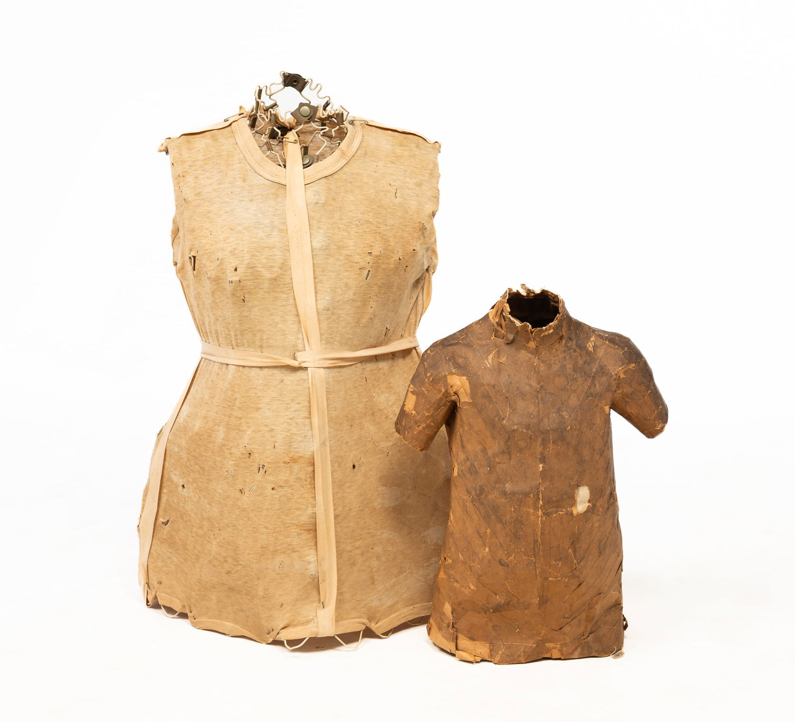 TWO AMERICAN TABLETOP DRESS FORMS. (1 of 5)