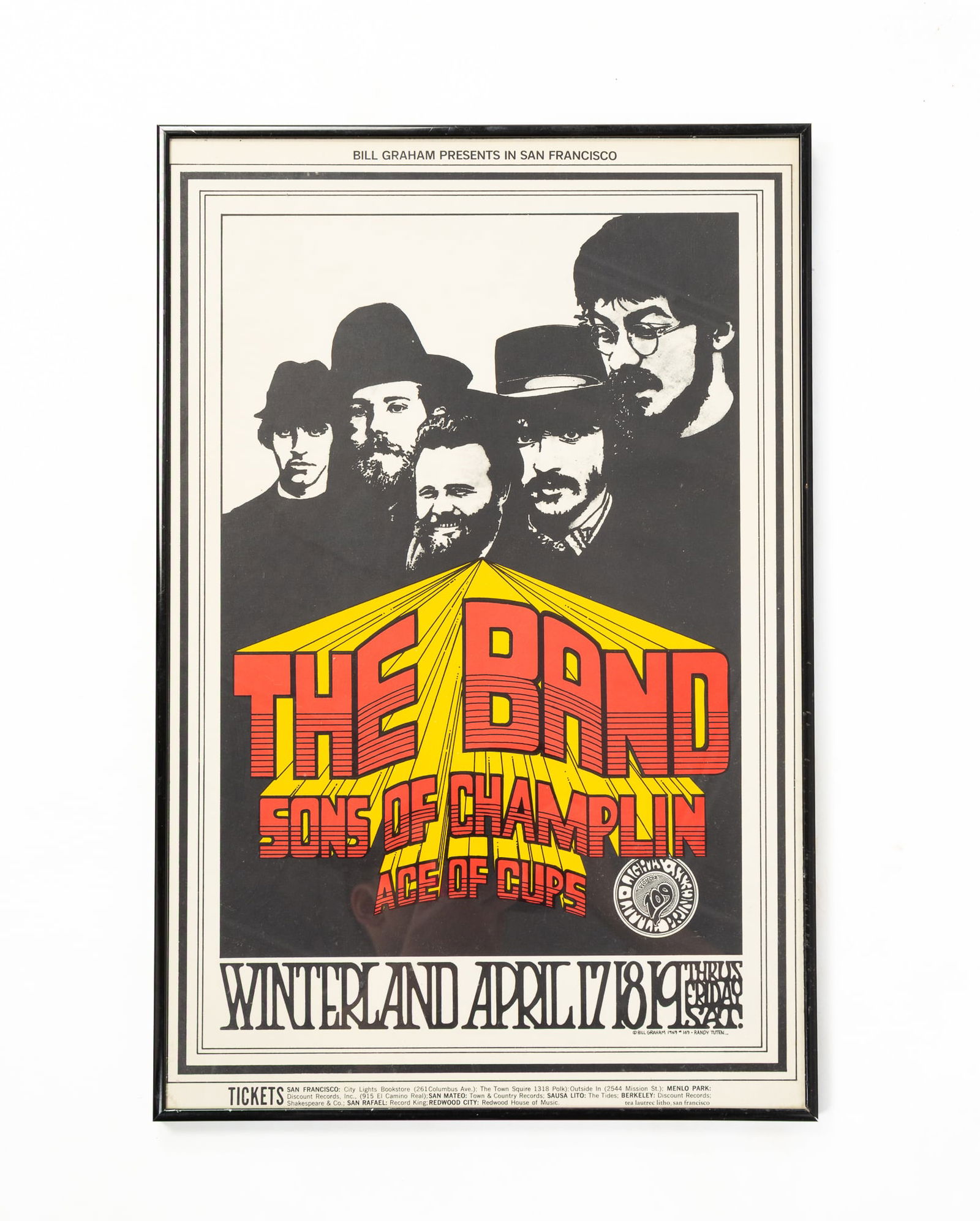 RANDY TUTEN (AMERICAN, B. 1946) "THE BAND" WINTERLAND CONCERT POSTER. (1 of 5)