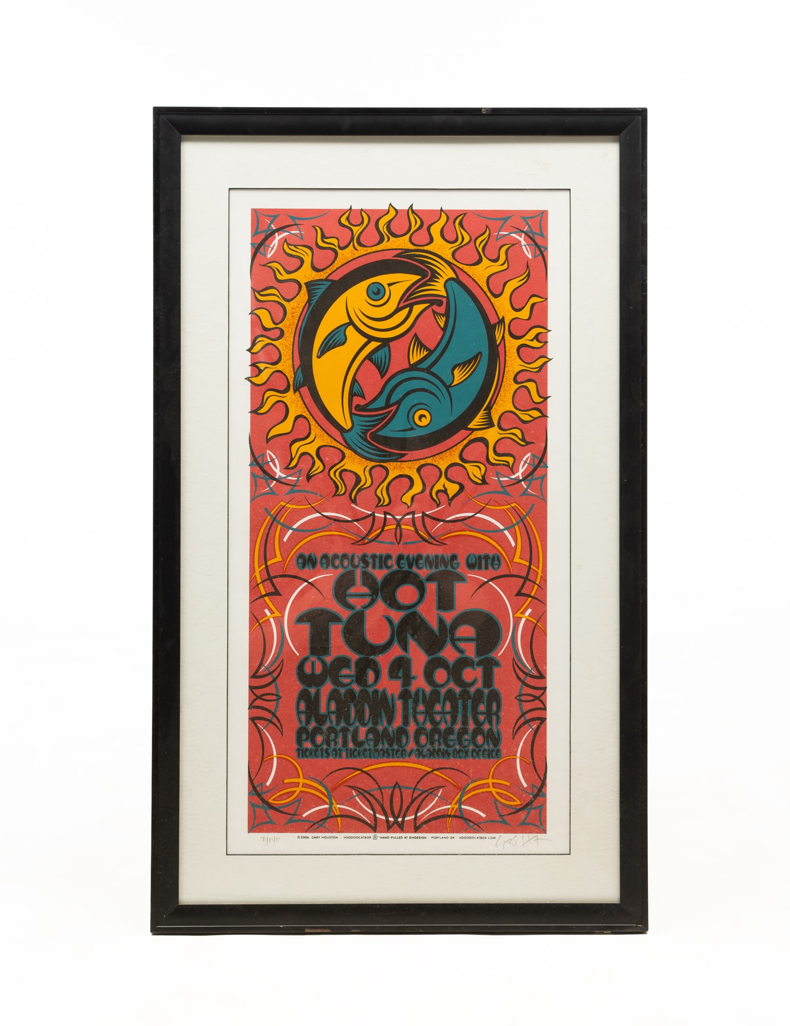 HAND-SIGNED GARY HOUSTON (PORTLAND, OREGON) HOT TUNA ALADDIN THEATER CONCERT POSTER, DATED 2006. (1 of 6)