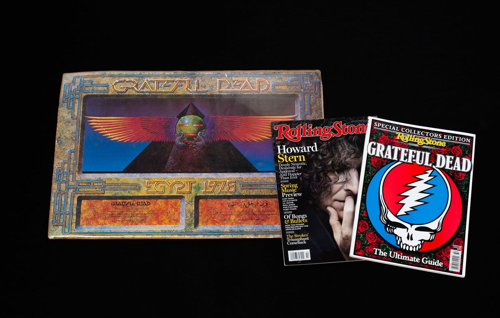 ALTON KELLEY (AMERICAN, 1940-2008) GRATEFUL DEAD EGYPT 1978 CONCERT POSTER AND TWO ROLLING STONE (1 of 4)