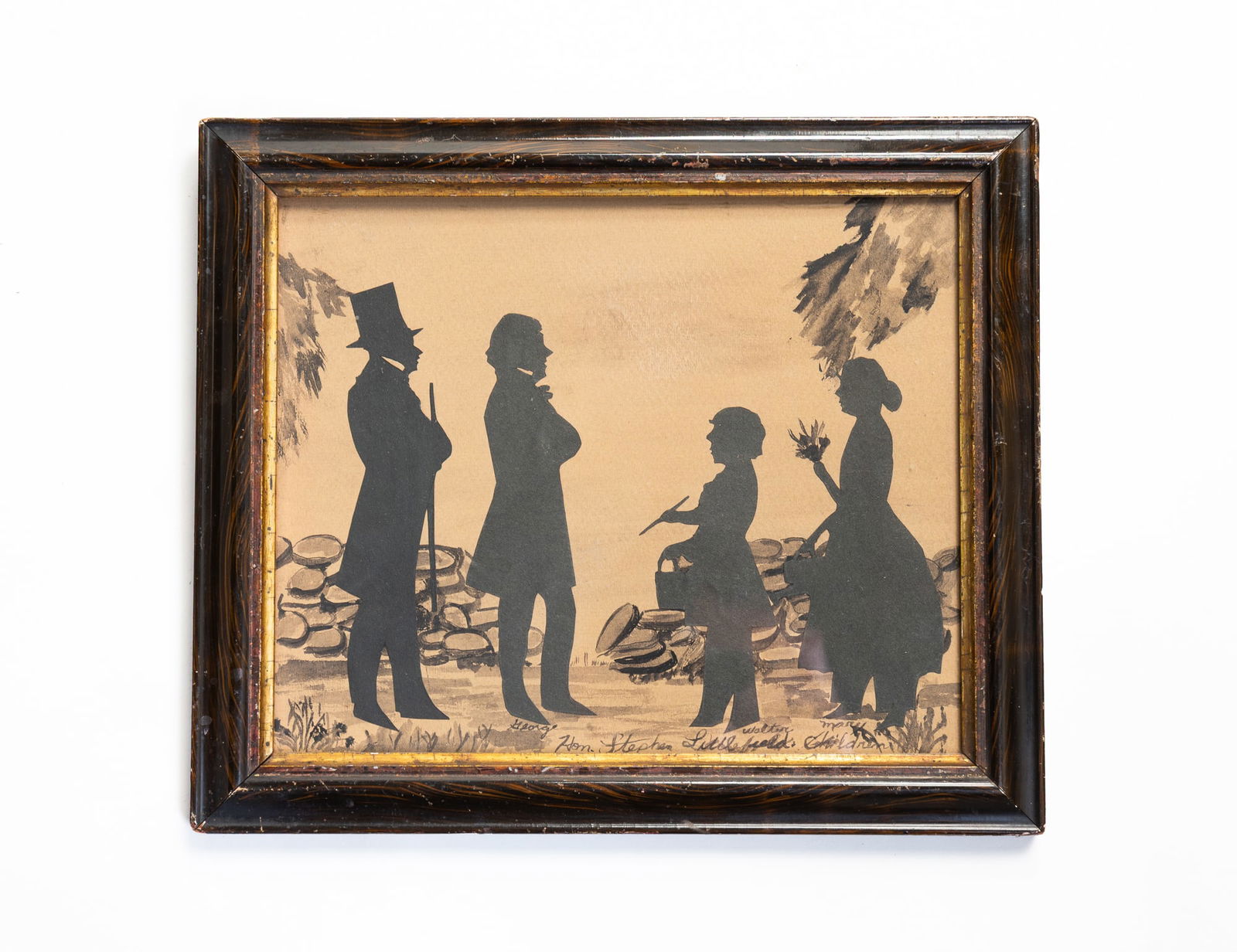 AFTER AUGUSTE EDOUART (1789-1861) REPRODUCTION SILHOUETTE OF THE LITTLEFIELD FAMILY. (1 of 4)
