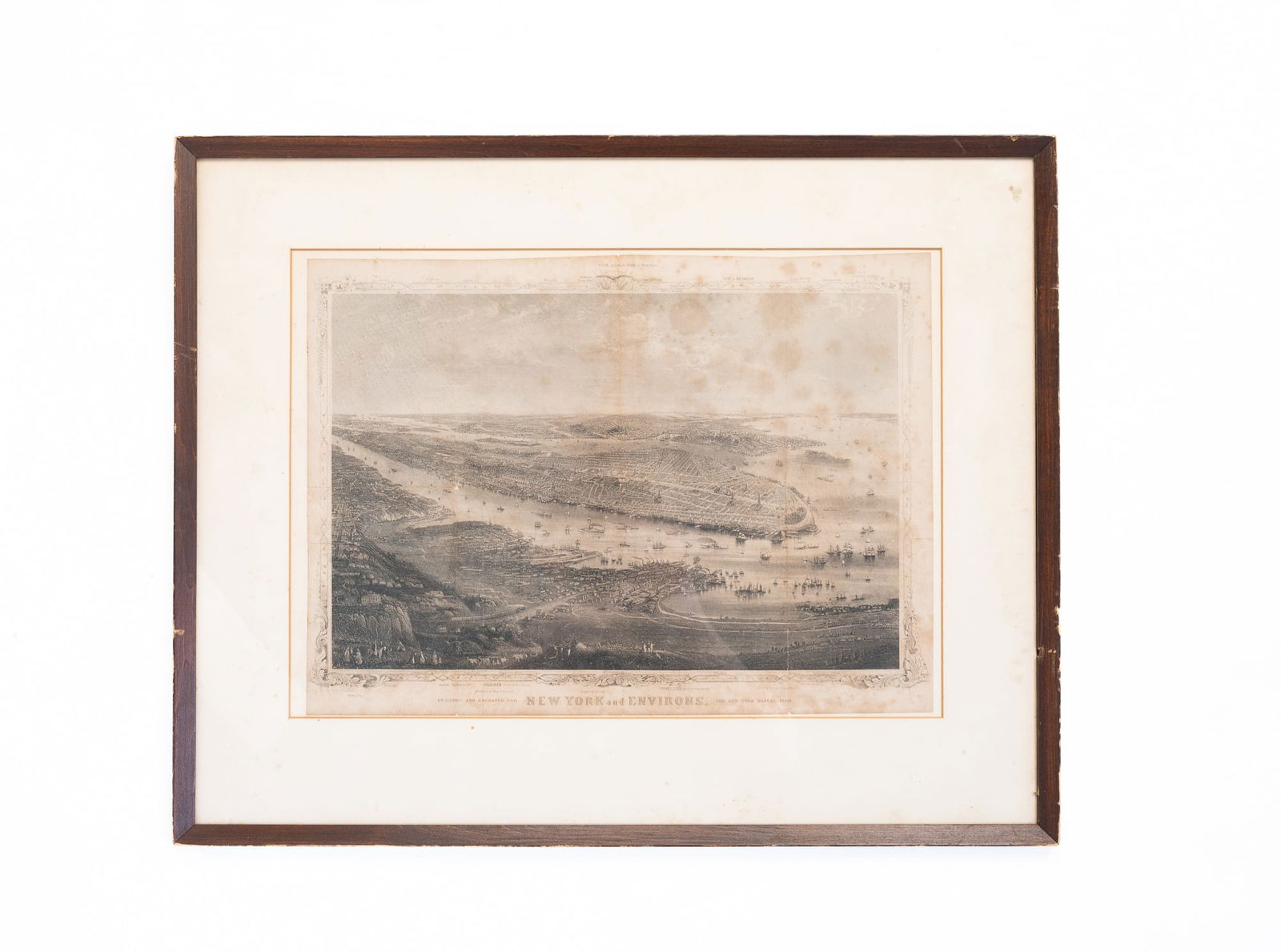 THE NEW YORK MANUAL "NEW YORK AND ENVIRONS" ENGRAVING, DATED 1869. (1 of 4)