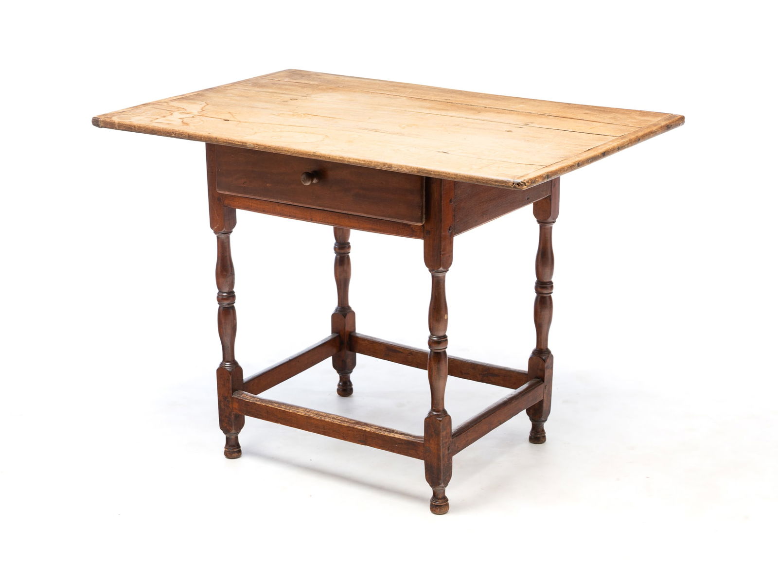 NEW ENGLAND POPLAR TAVERN TABLE. 27.25"h. 37.75"w. 24.75"d. (1 of 4)