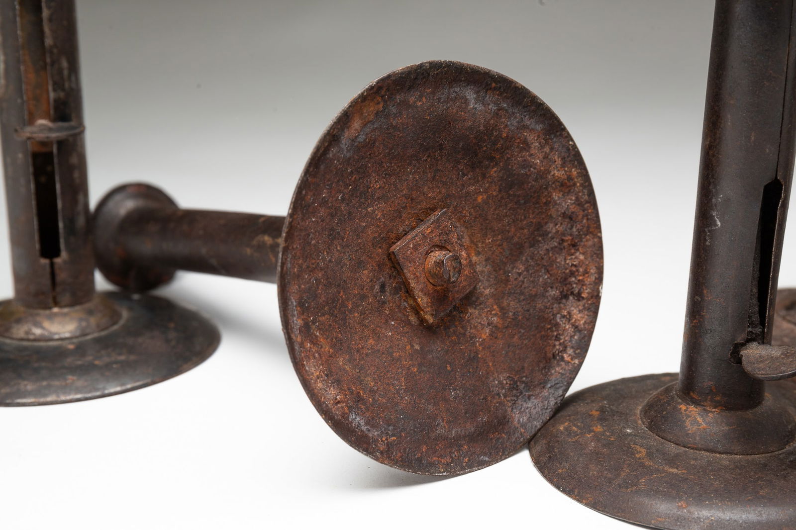 NINE HOGSCRAPER CANDLESTICKS. - 5