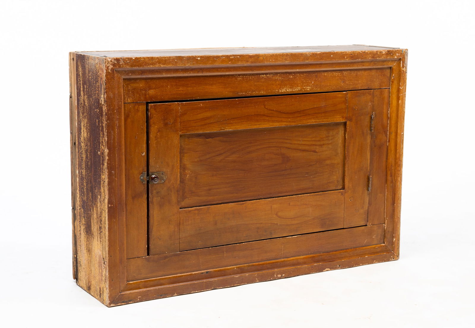 AMERICAN GRAIN-PAINTED POPLAR HANGING CUPBOARD. 24.25"h. 36.25"w. 10"d. (1 of 4)