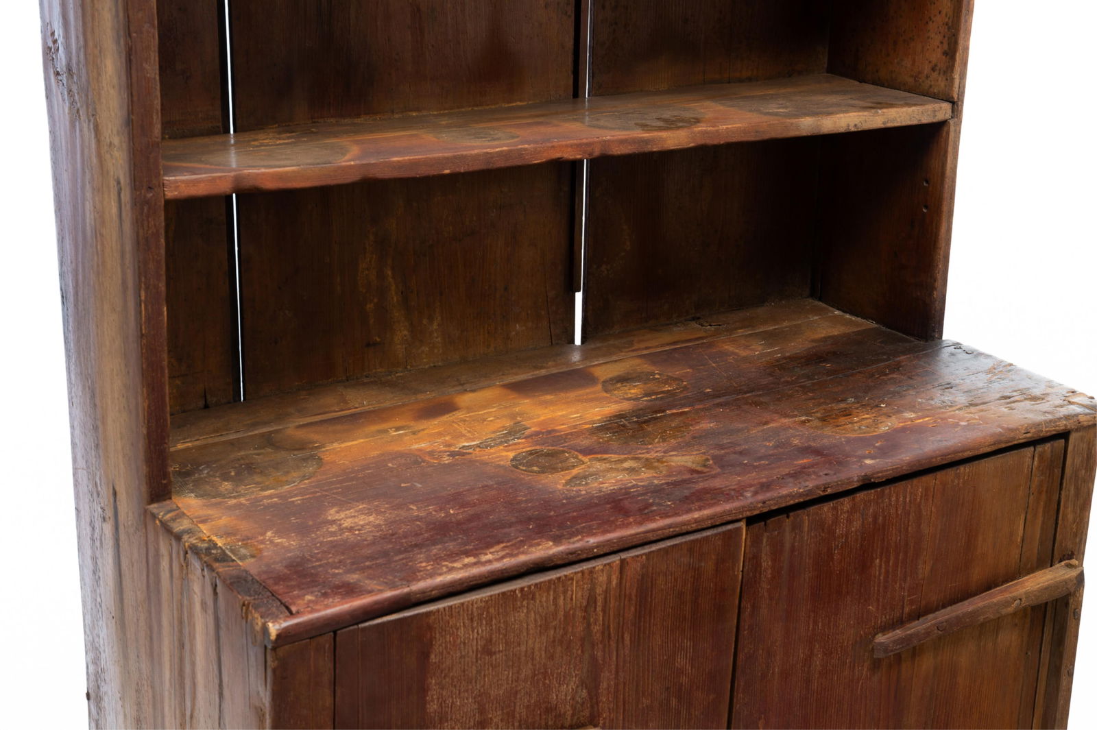 AMERICAN PINE STEPBACK CUPBOARD. - 2