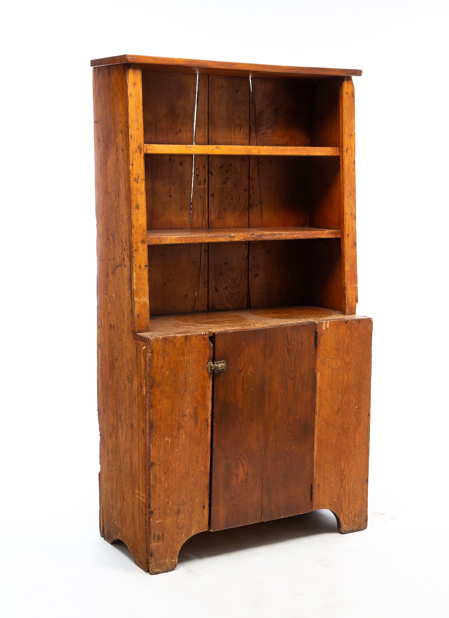 AMERICAN PINE STEPBACK CUPBOARD. 67.5"h. 37.75"w. 17"d. (1 of 8)