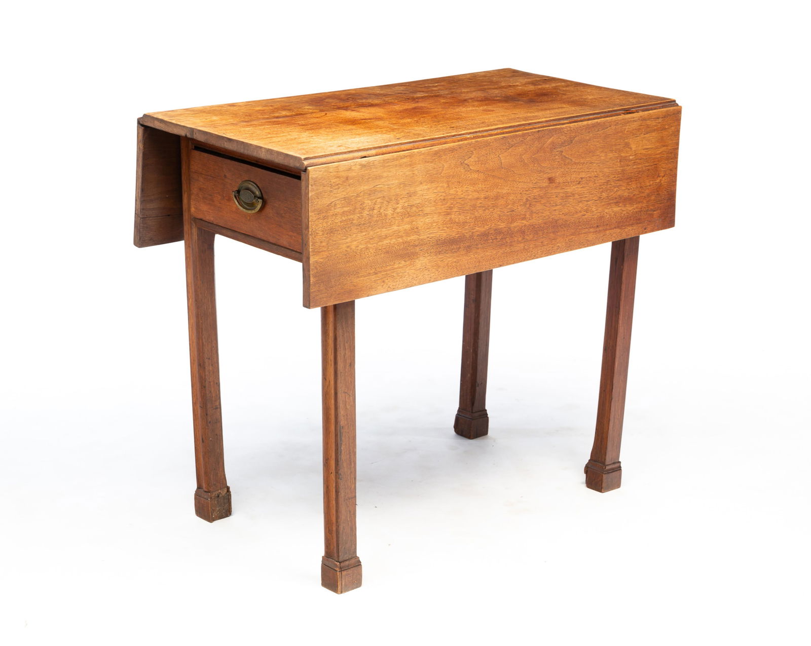 AMERICAN CHIPPENDALE MAHOGANY PEMBROKE TABLE WITH TWO DRAWERS. 29"h. 33.25"w. Open 35.25" with 9" (1 of 5)