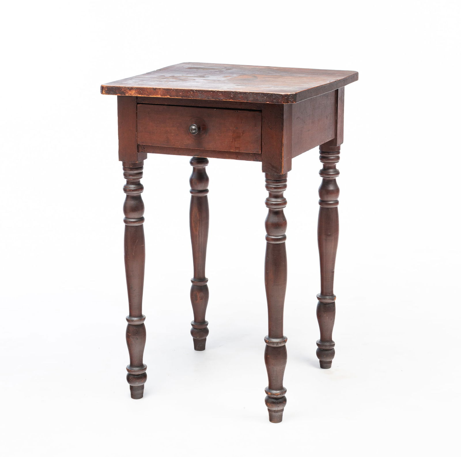 OHIO SHERATON CHERRY ONE-DRAWER STAND. 29"h. 17.75"w. 17.5"d. (1 of 5)