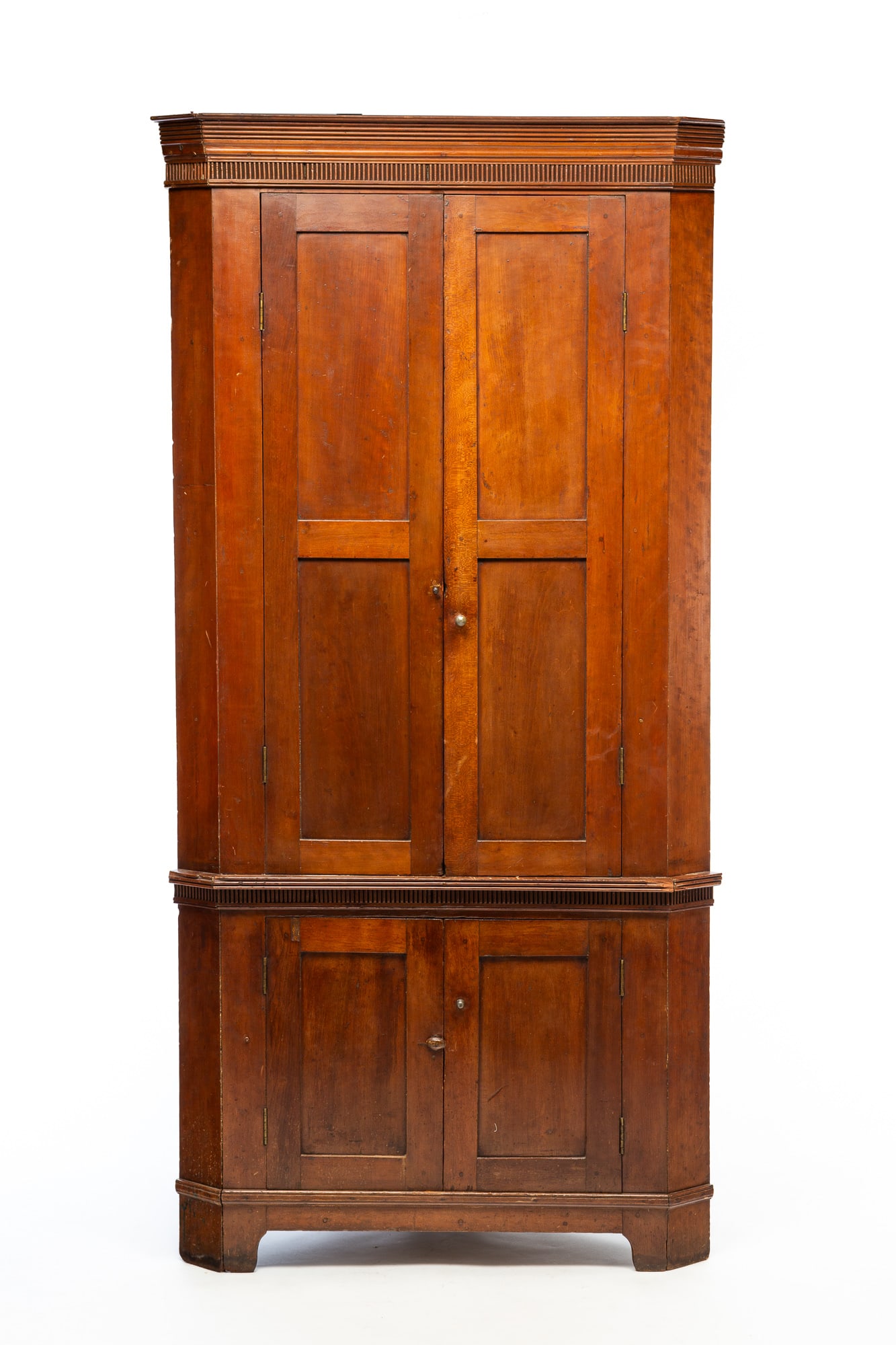 AMERICAN SOUTHERN CHERRY CORNER CUPBOARD. 87"h. 44"w. 23"d. Takes a 30" corner. (1 of 6)