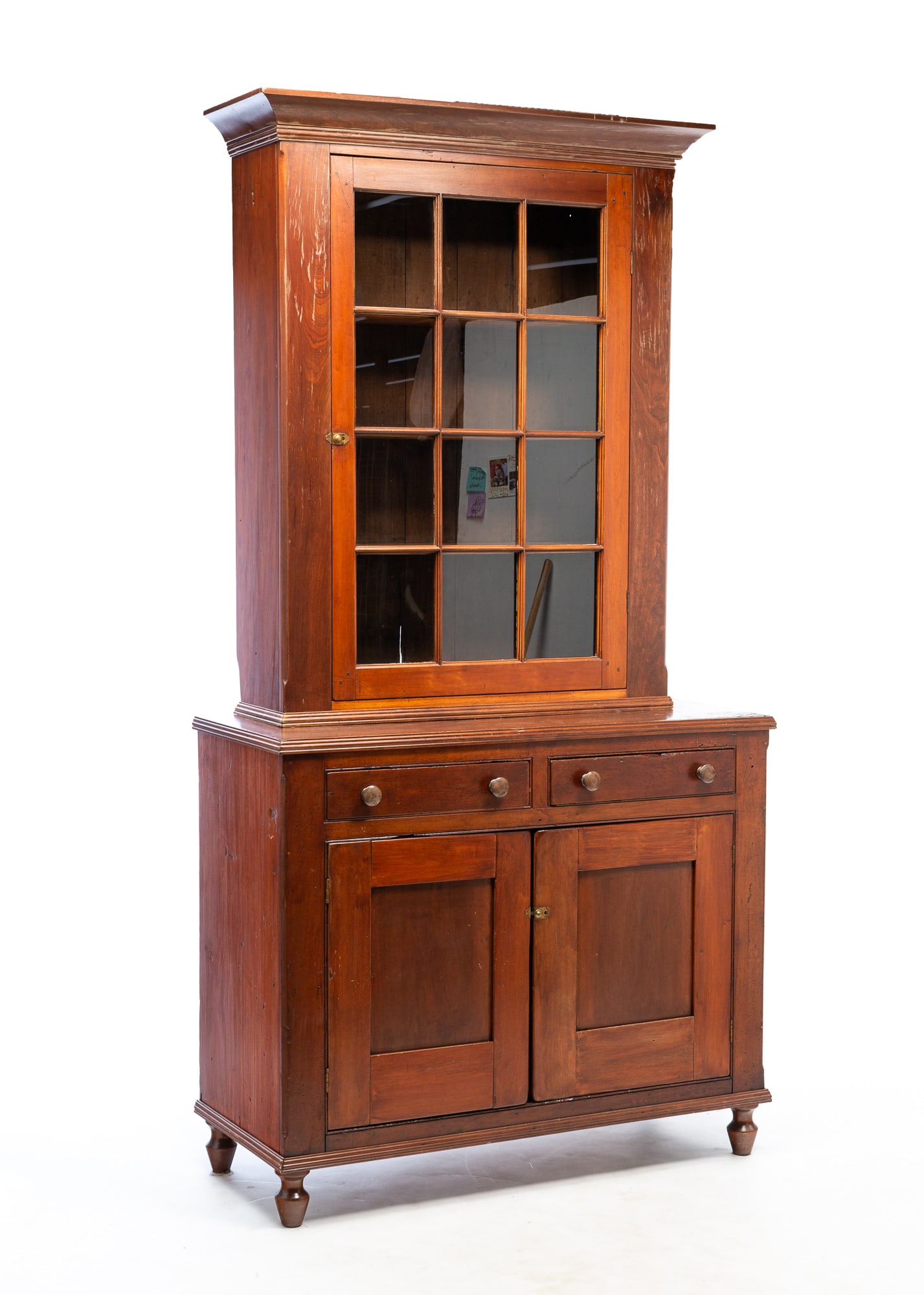 AMERICAN CHERRY STEPBACK CUPBOARD. 94"h. 49"w. 20.5"d. (1 of 6)