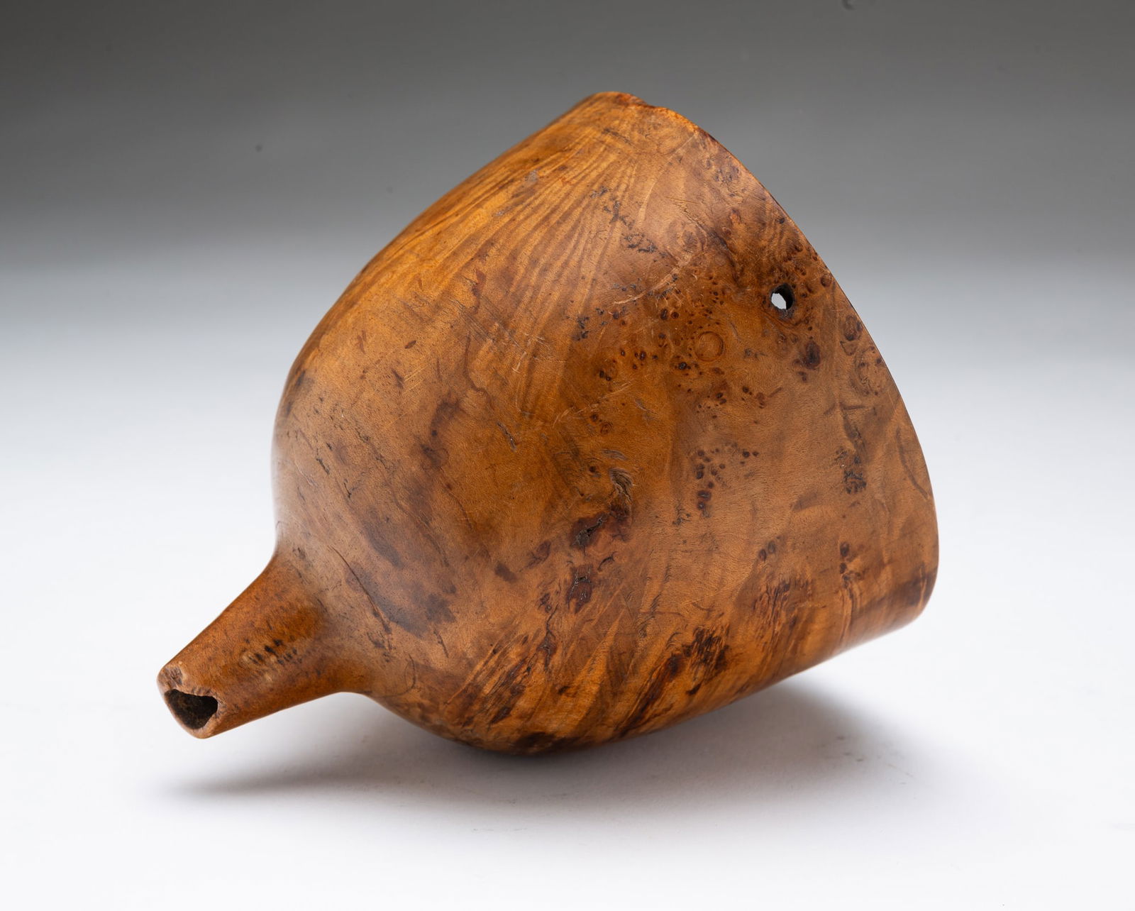 AMERICAN BURLWOOD TREENWARE FUNNEL. 4.75"h. (1 of 3)