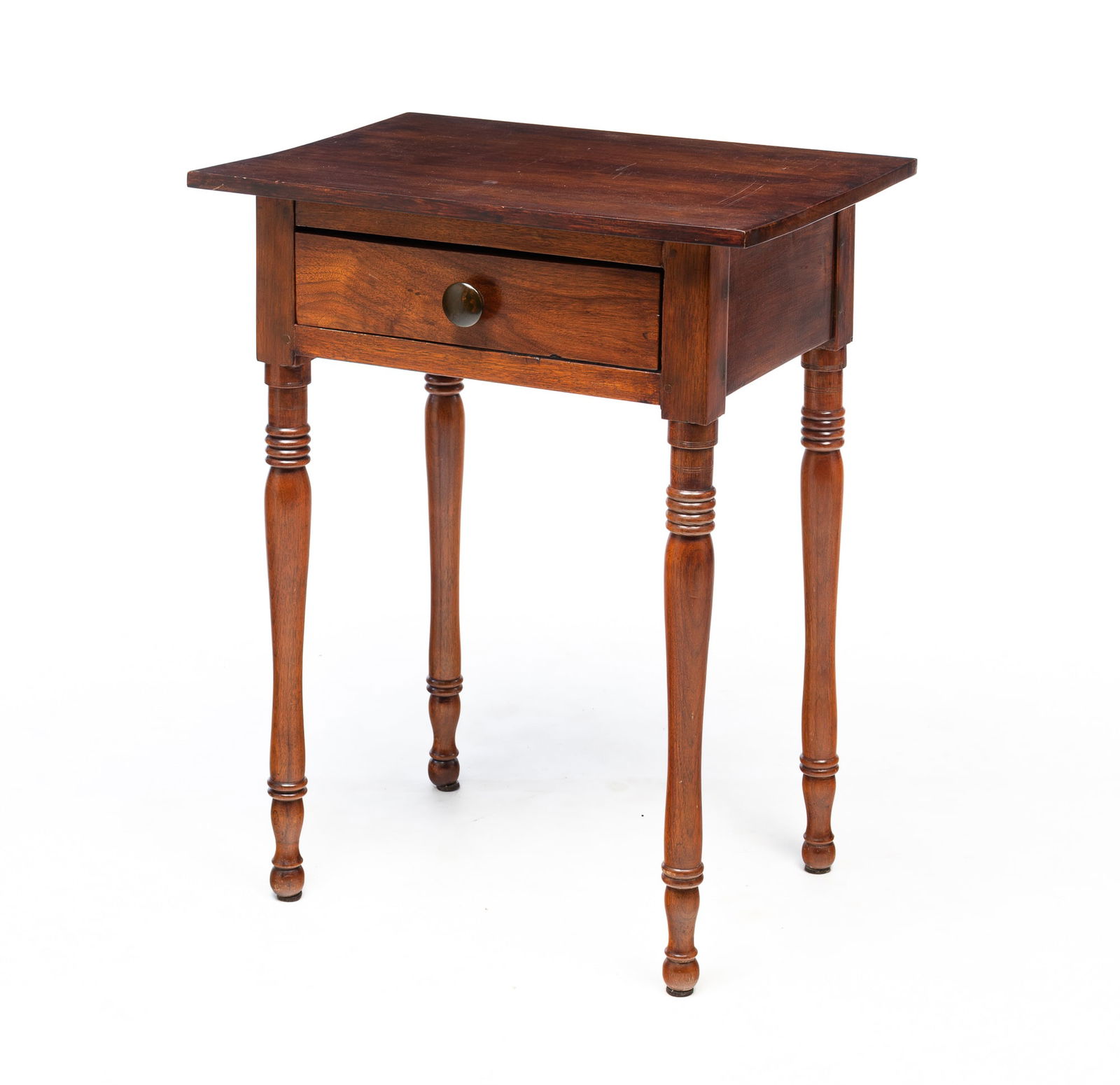 AMERICAN SHERATON WALNUT ONE-DRAWER STAND. 29.75"h. 23"w. 16.25"d. (1 of 5)