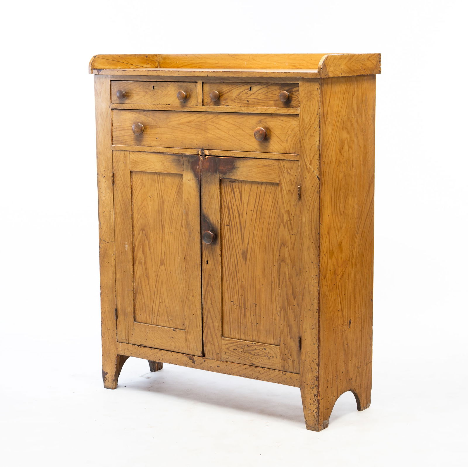 AMERICAN GRAIN-PAINTED PINE JELLY CUPBOARD. 54"h. 43"w. 17.5"d. (1 of 7)