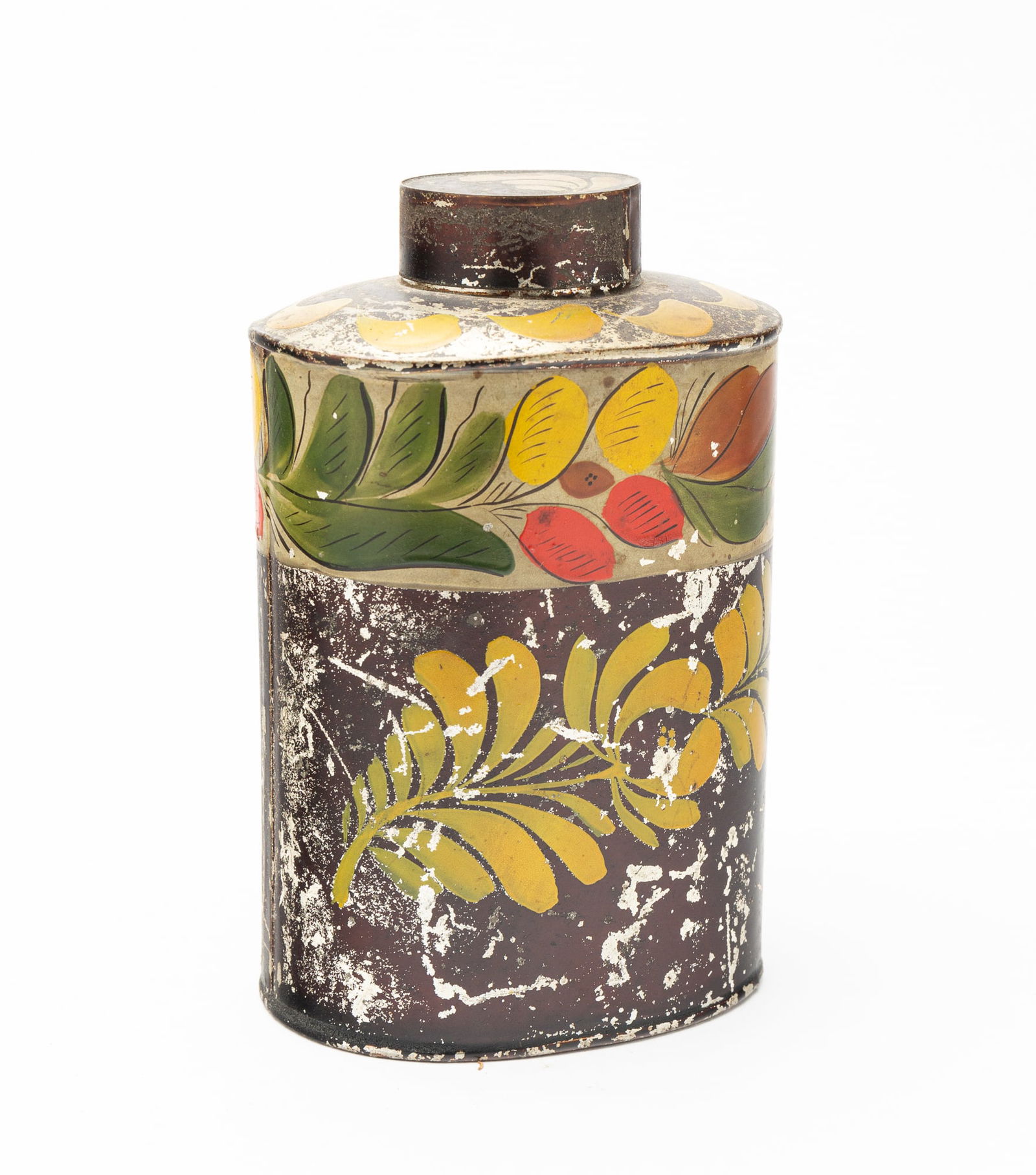 DIMINUTIVE TOLE TEA CADDY. (1 of 3)