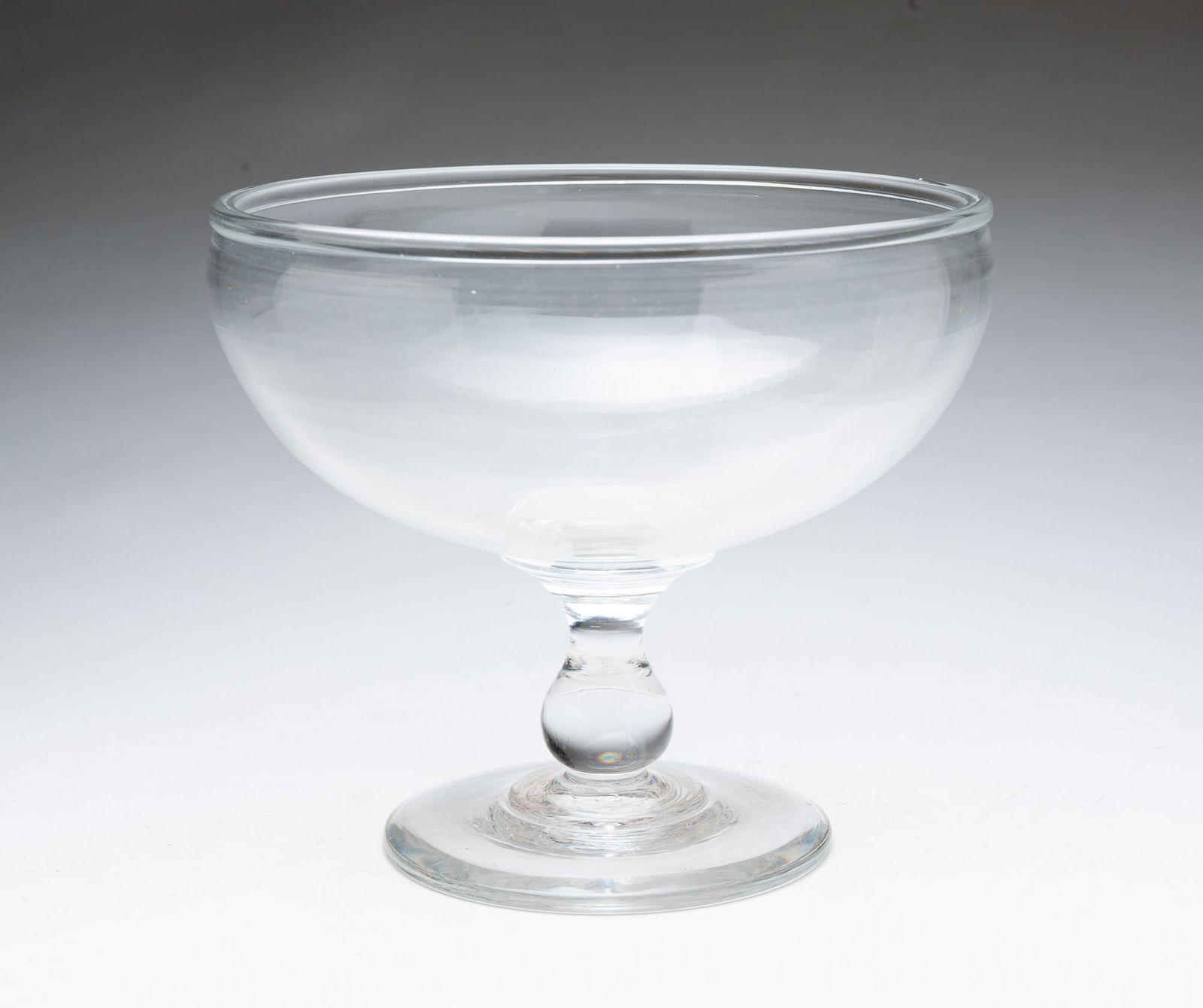 PITTSBURGH CLEAR FLINT GLASS OPEN COMPOTE. 8"h. 9"d. (1 of 4)