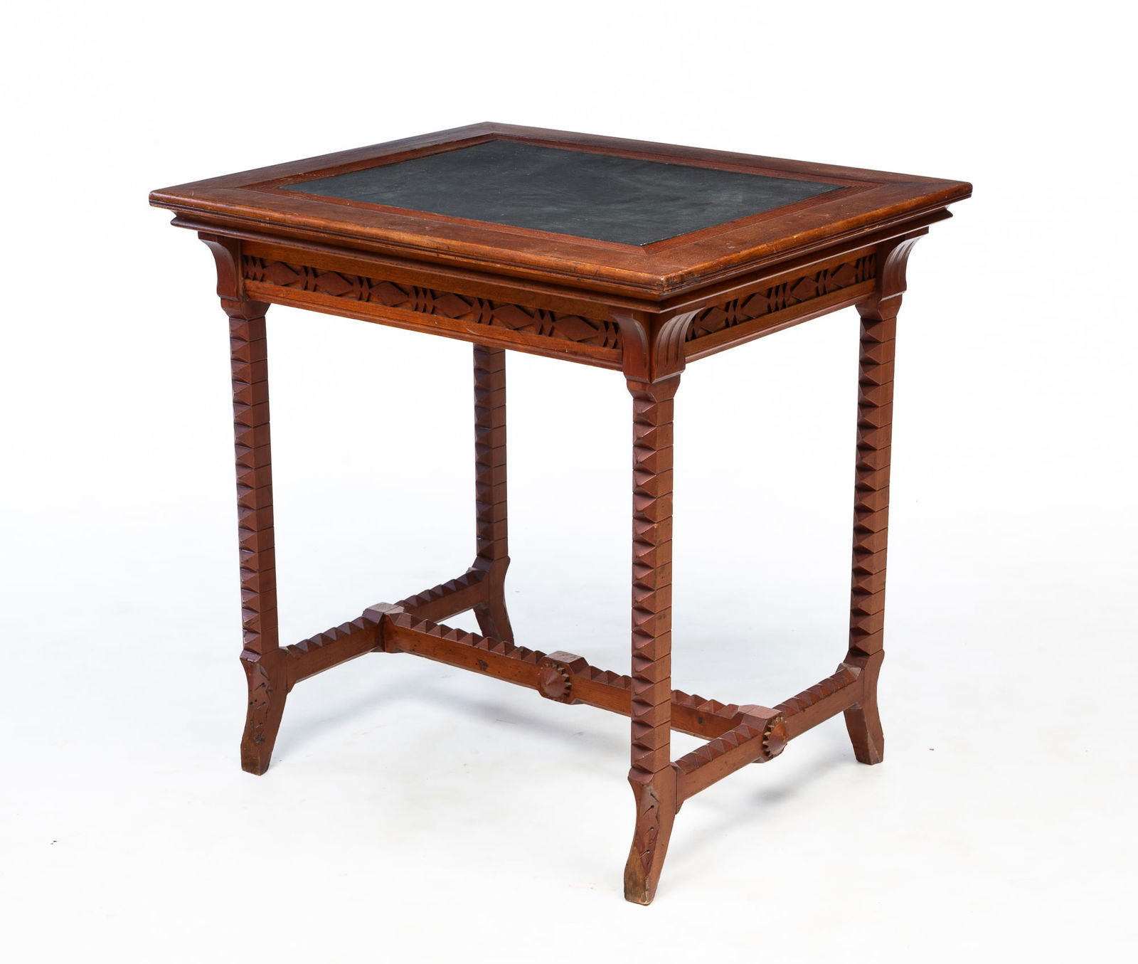 VICTORIAN CHERRY WRITING TABLE. 28"h. 28.5"w. 23.75"d. (1 of 5)