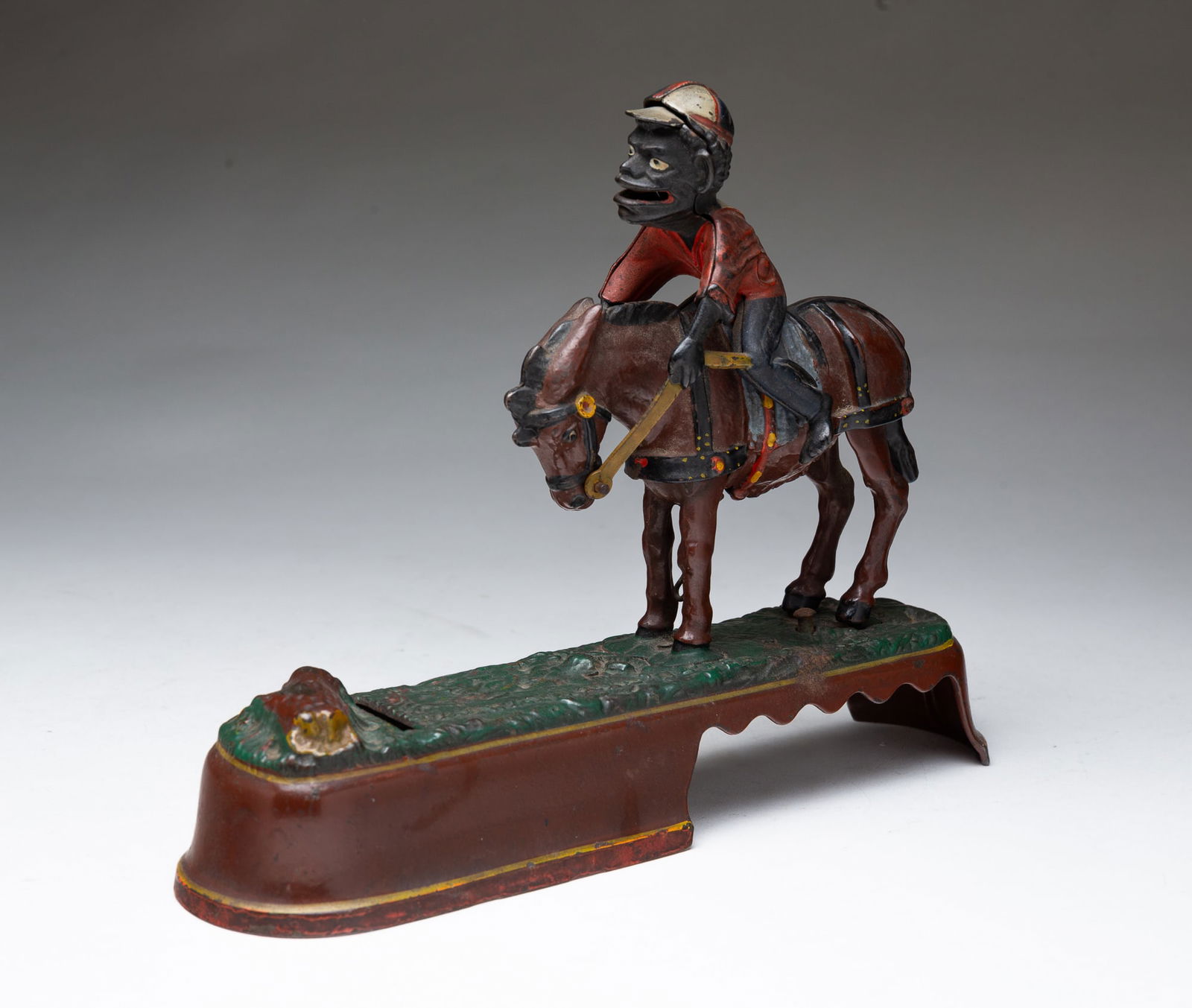 J.& E. STEVENS CO. (CROMWELL, CONNECTICUT) "I ALWAYS DID S'PISE A MULE" CAST IRON MECHANICAL BANK IN (1 of 5)