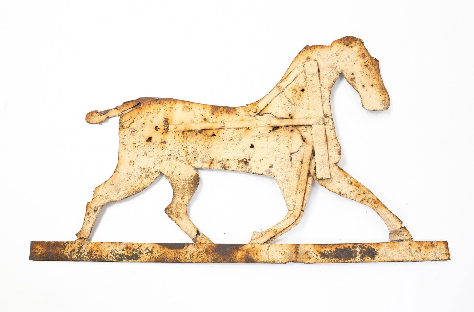 AMERICAN PAINTED SHEET METAL HORSE WEATHERVANE. 26"h. 43.75"w. (1 of 8)