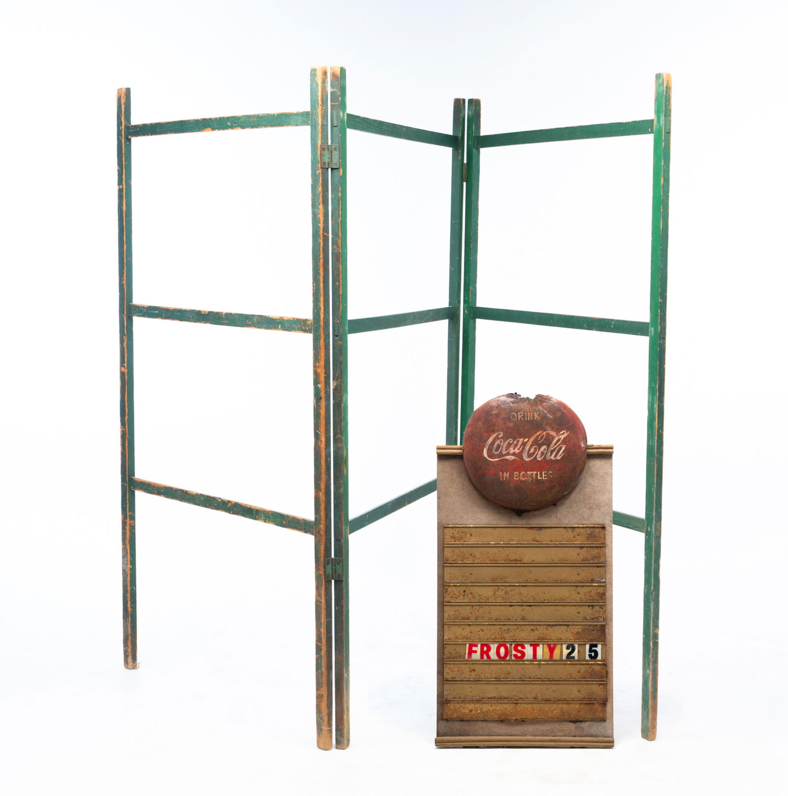 AMERICAN DINER MENU BOARD WITH "DRINK COCA-COLA IN BOTTLES" ADVERTISING BUTTON AND A COUNTRY (1 of 8)