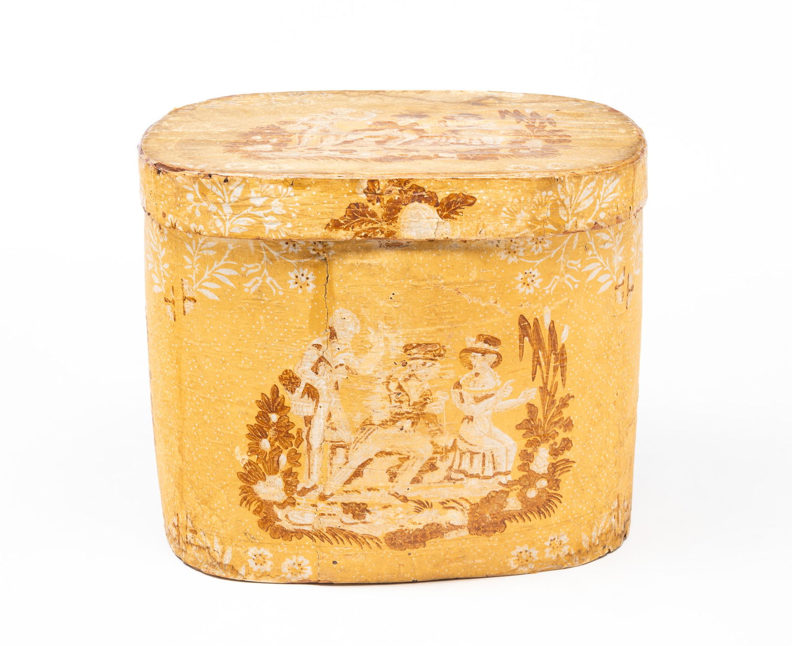 LARGE LABELED HANNAH DAVIS (JAFFREY, NEW HAMPSHIRE, 1784-1863) "TOAST TO THE LADIES" WALLPAPER BAND (1 of 6)