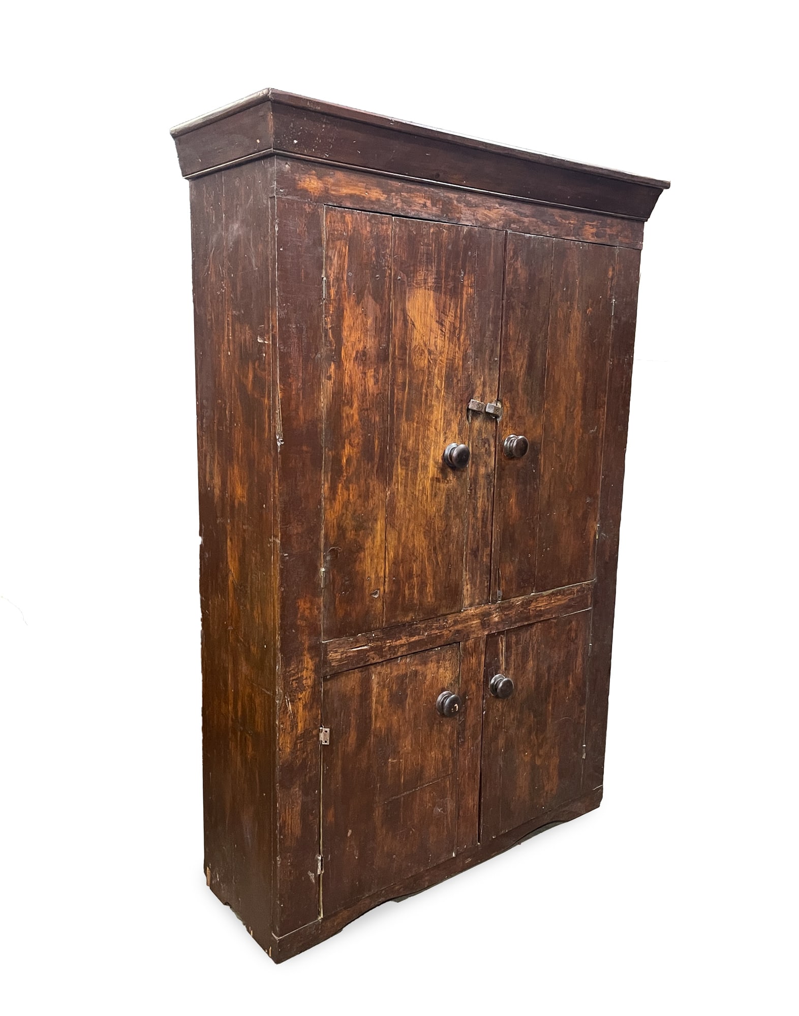 AMERICAN COUNTRY POPLAR FLATWALL CUPBOARD. 70.5"h. 48"w. 16.5"d. (1 of 7)