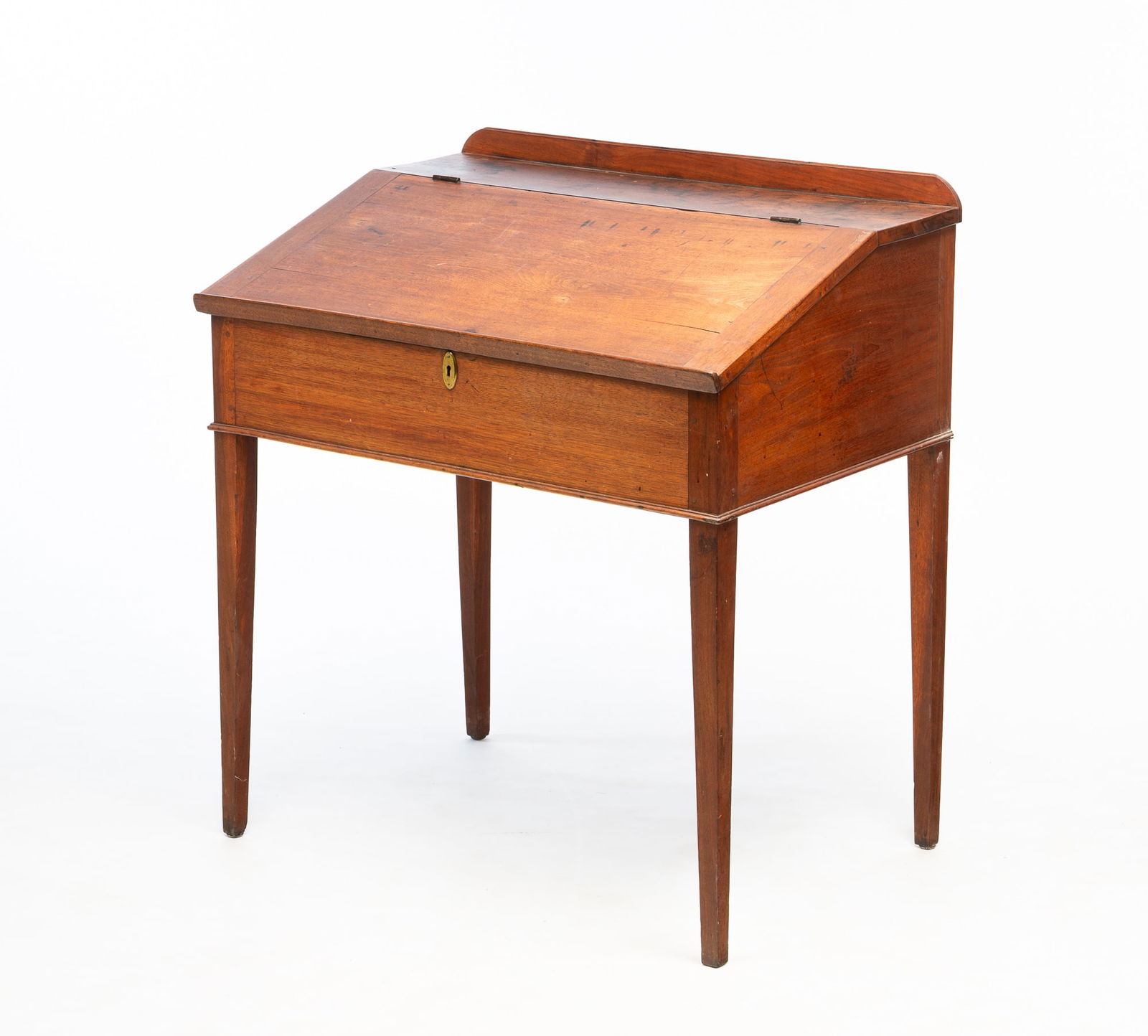 AMERICAN HEPPLEWHITE WALNUT CLERK'S DESK. 37"h. 33.25"w. 22"d. (1 of 8)