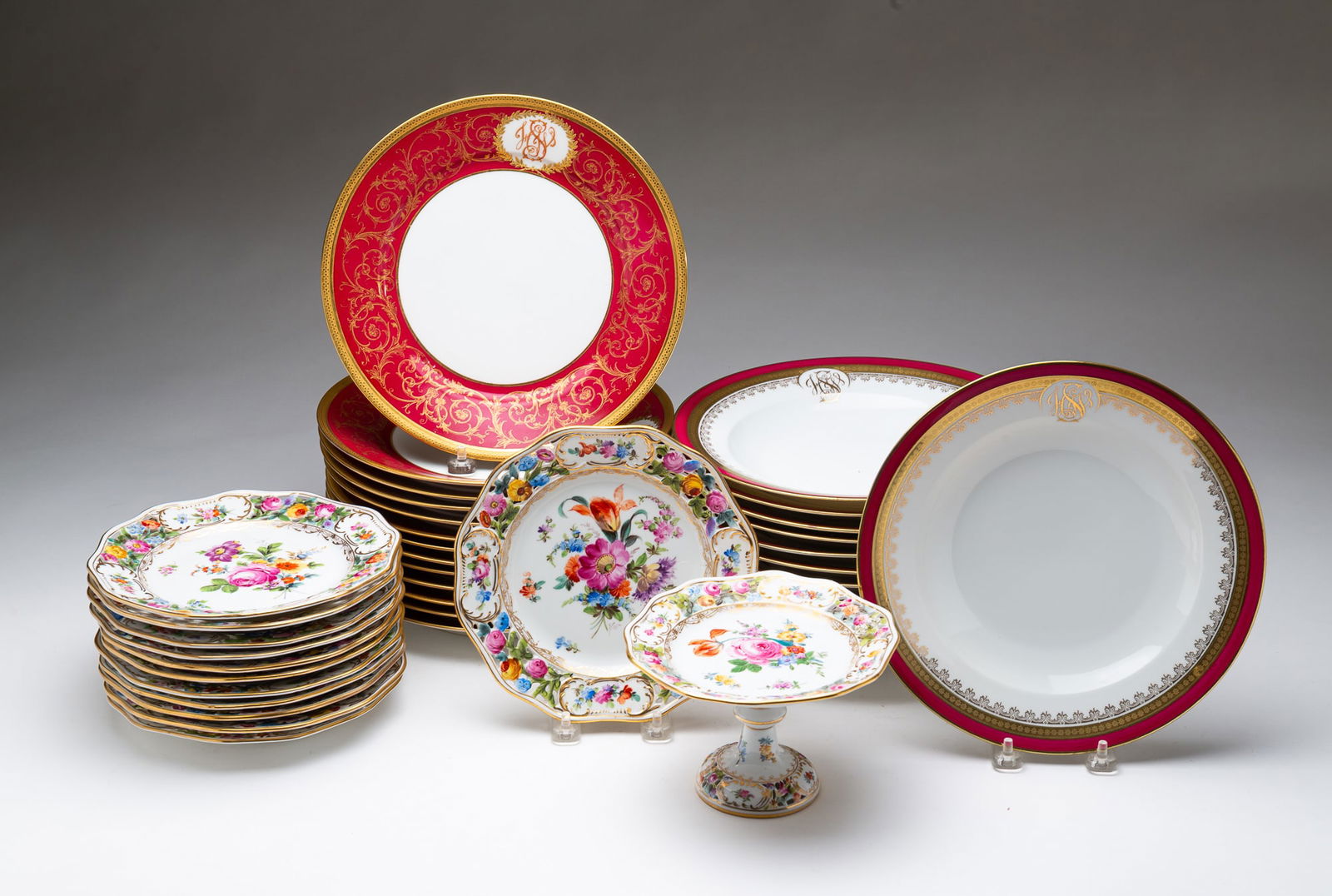 SELECTION OF EUROPEAN PORCELAIN. Largest, 9.25"d. (1 of 7)