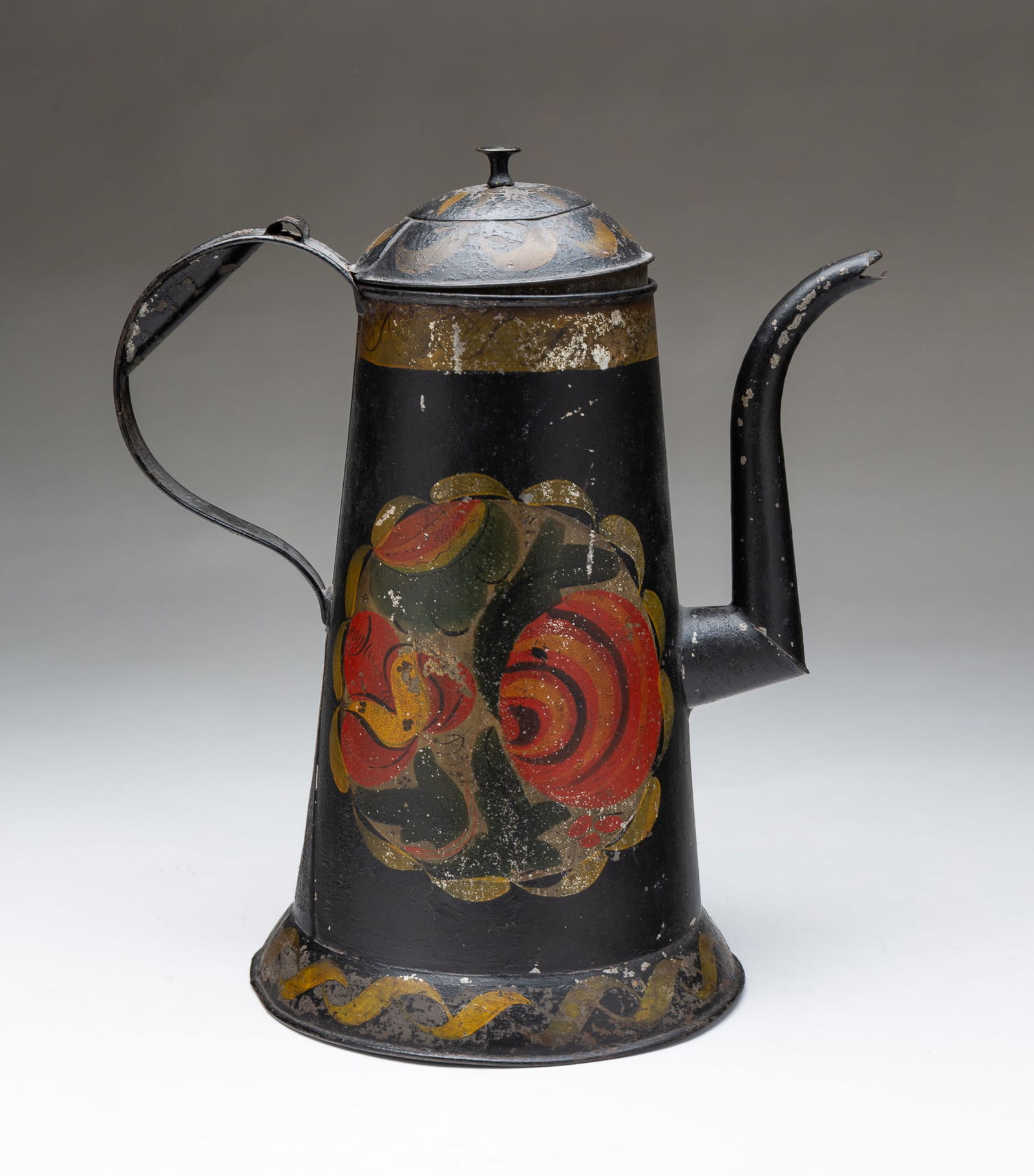 PENNSYLVANIA TOLE LIGHTHOUSE SHAPE COFFEE POT. 11"h. (1 of 3)